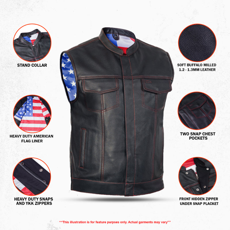Valor - Men's Motorcycle Leather Vest