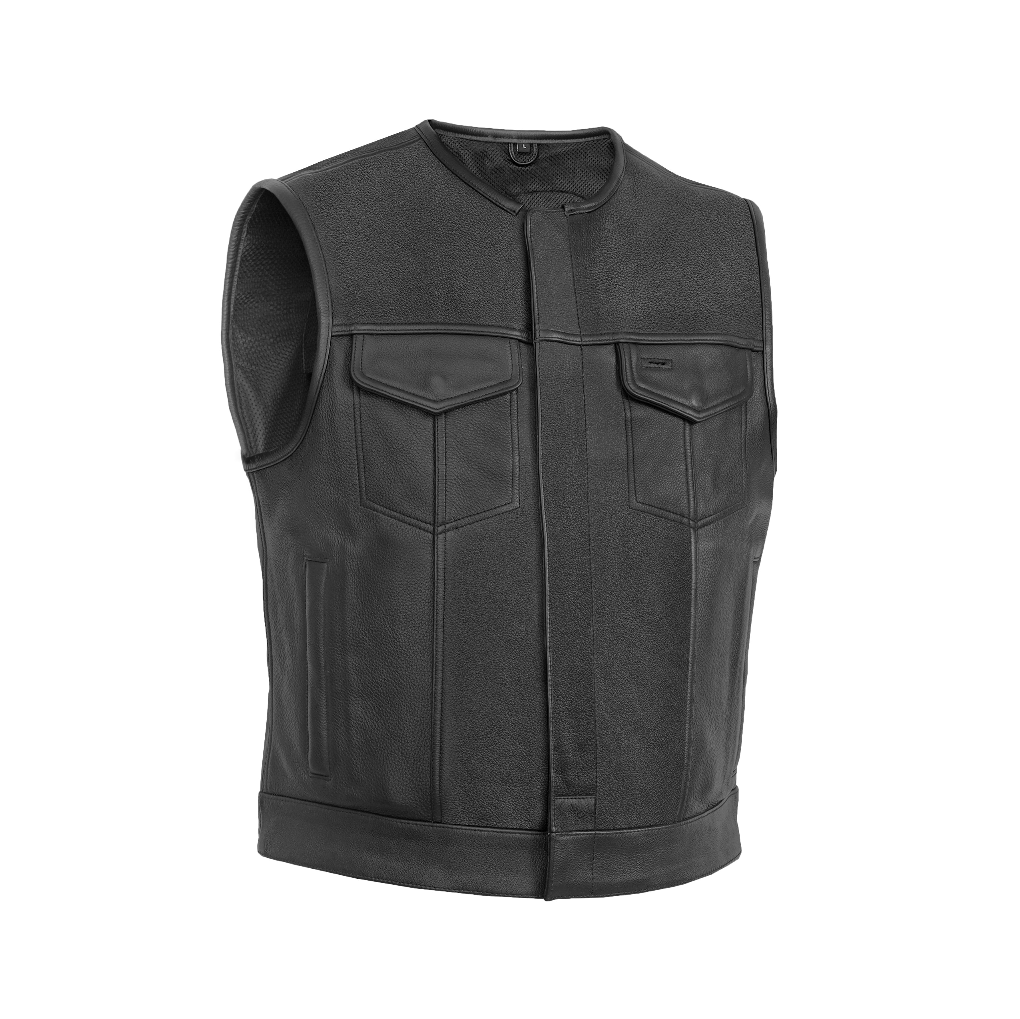 Drop Zone Lowcut Men's Club Style Leather Motorcycle Vest
