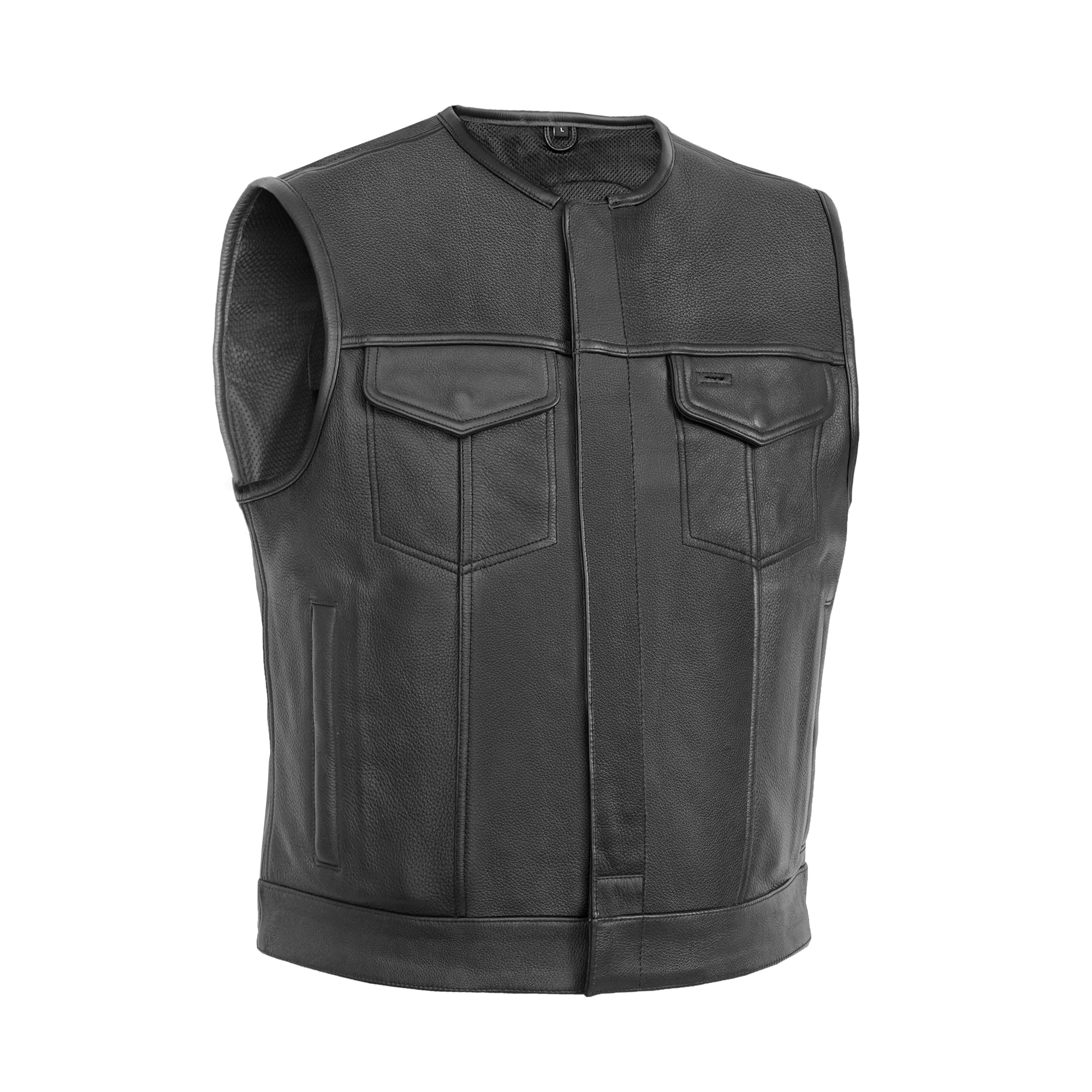 Drop Zone Lowcut Men's Club Style Leather Motorcycle Vest