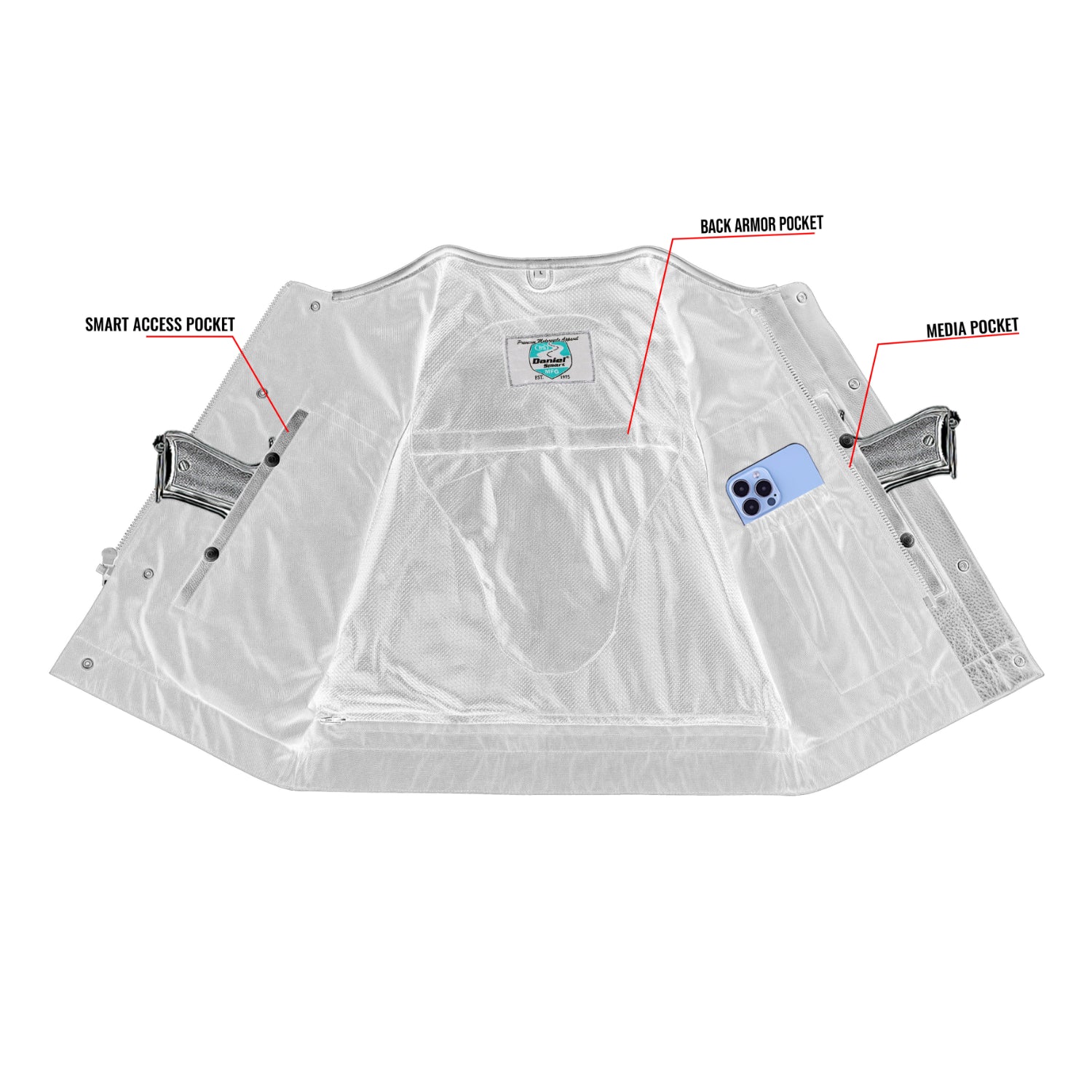 Drop Zone Men's Leather Motorcycle Vest