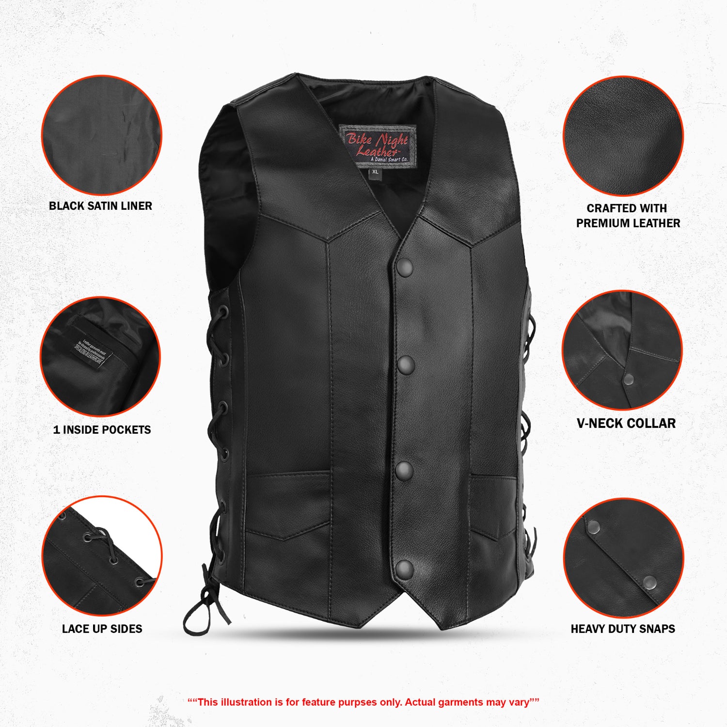 Kids Leather Vest - Traditional Style & Side Laces