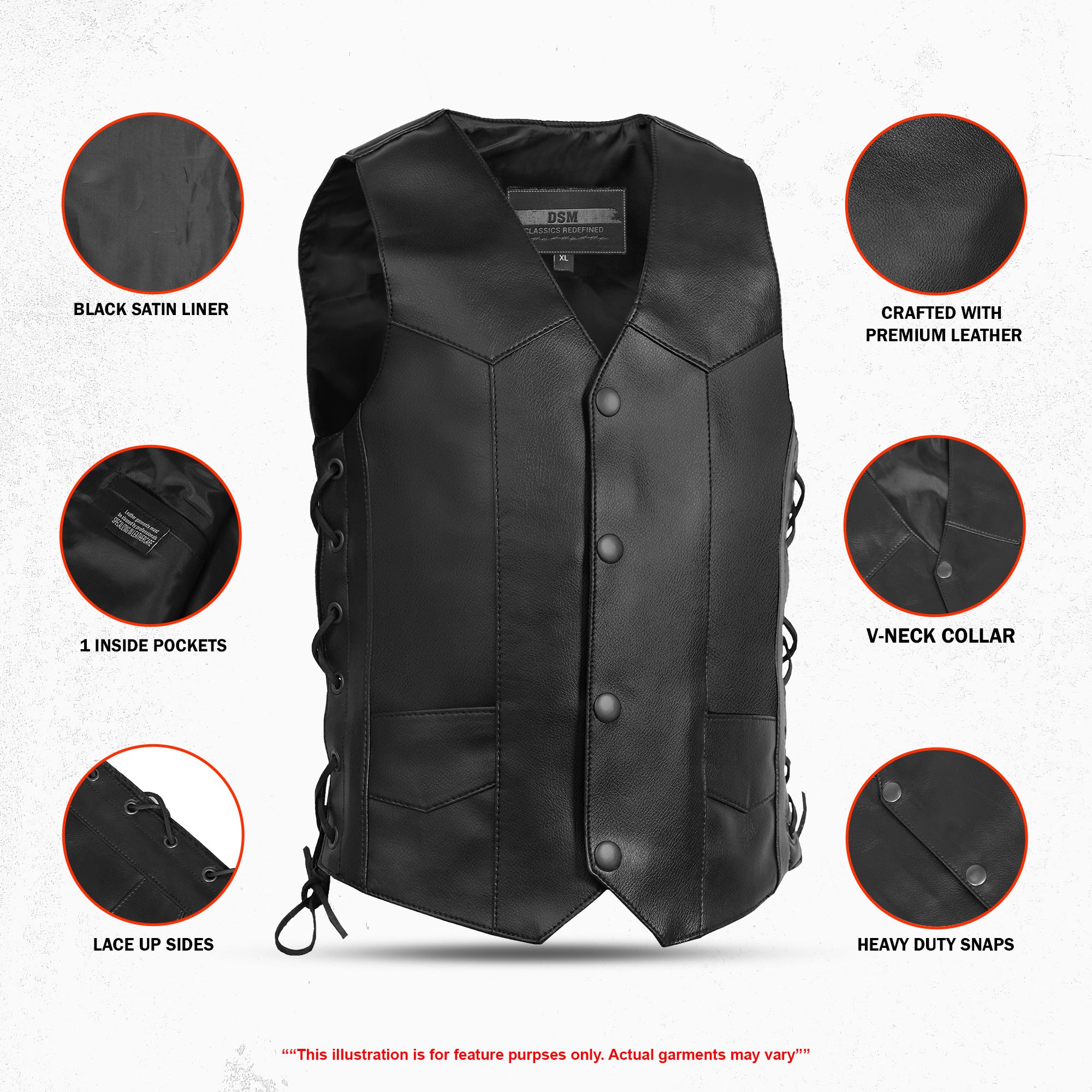 Kids Leather Vest - Traditional Style & Side Laces