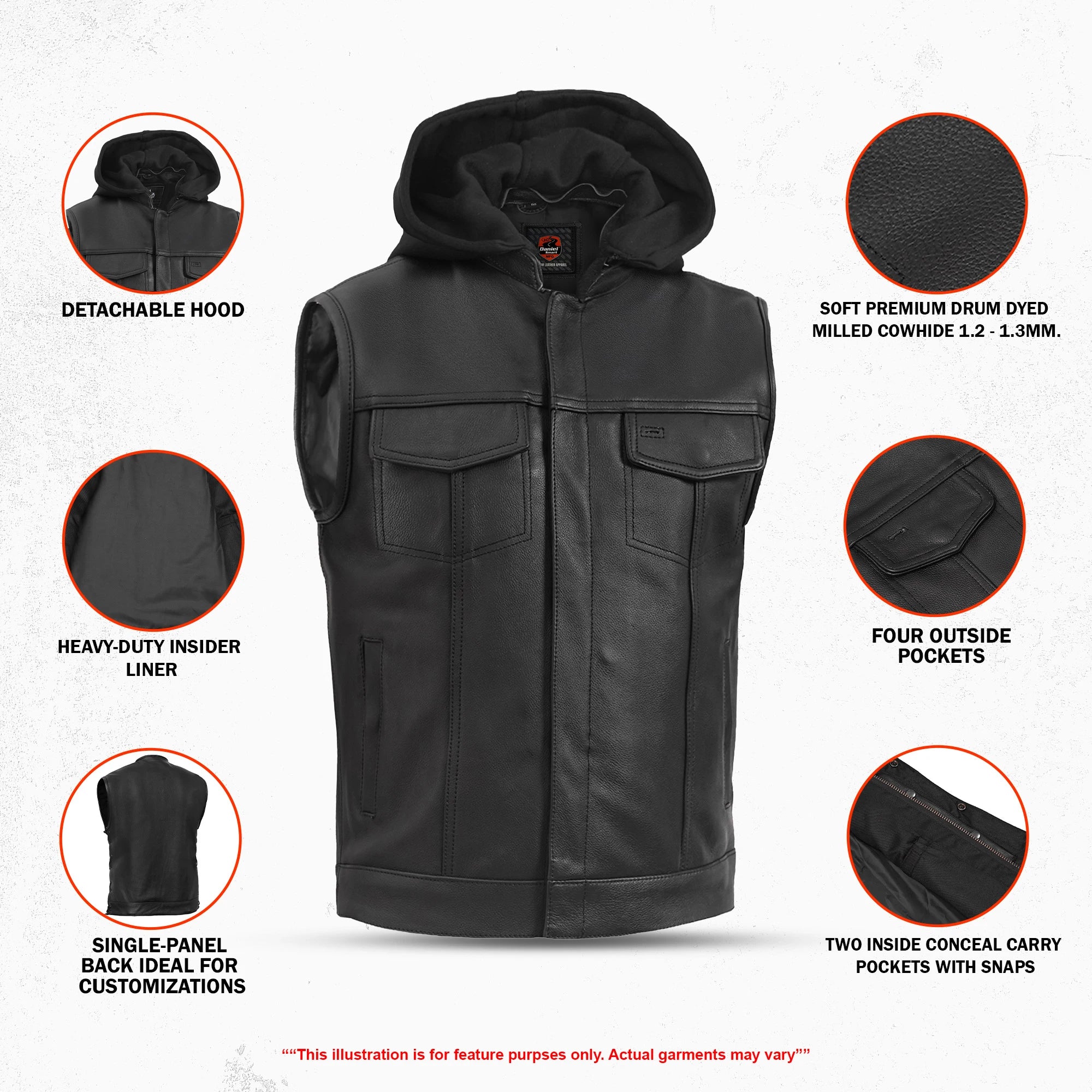 Cole™ Men's Motorcycle Leather Vest