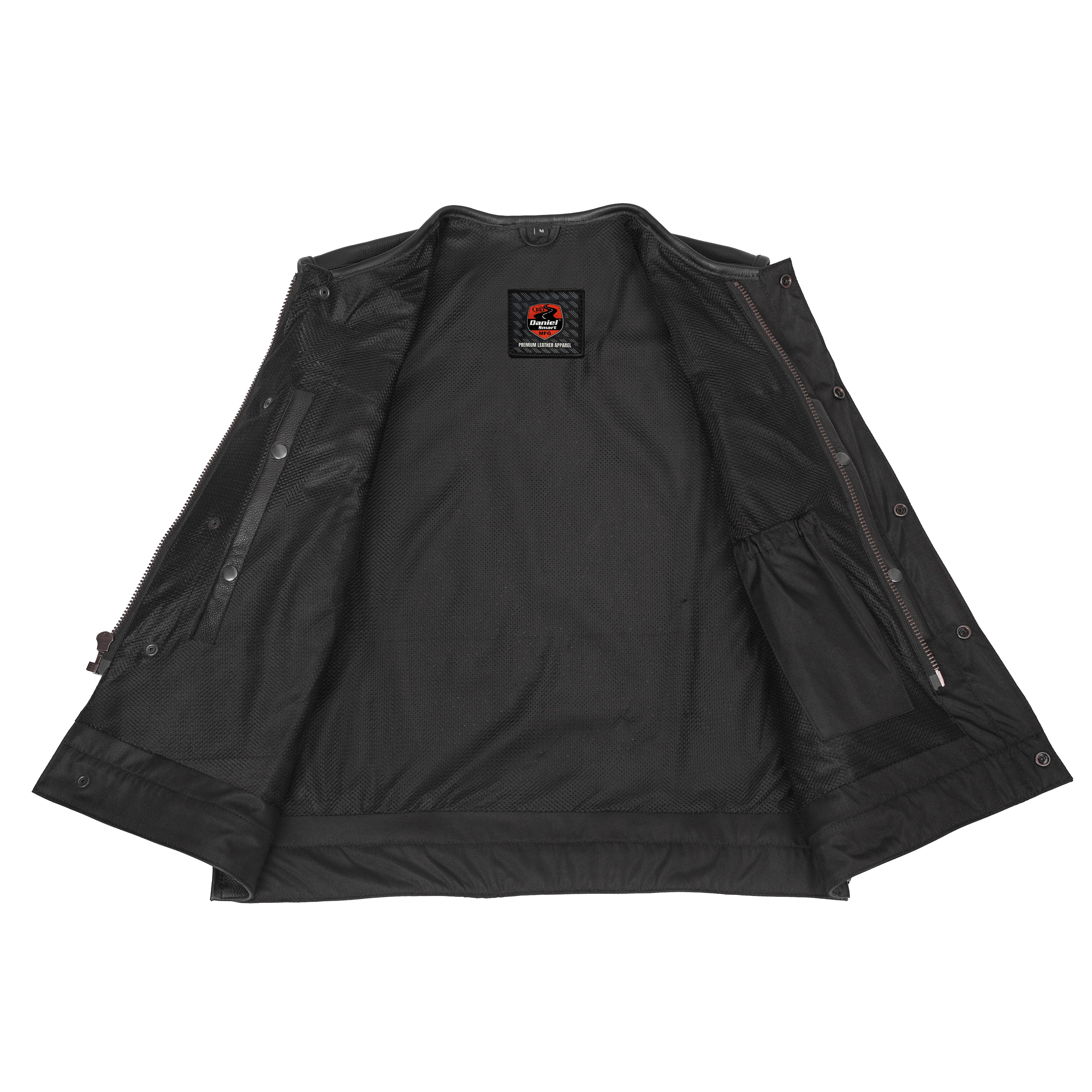 Blackbird™ Perforated Men's Motorcycle Leather Vest