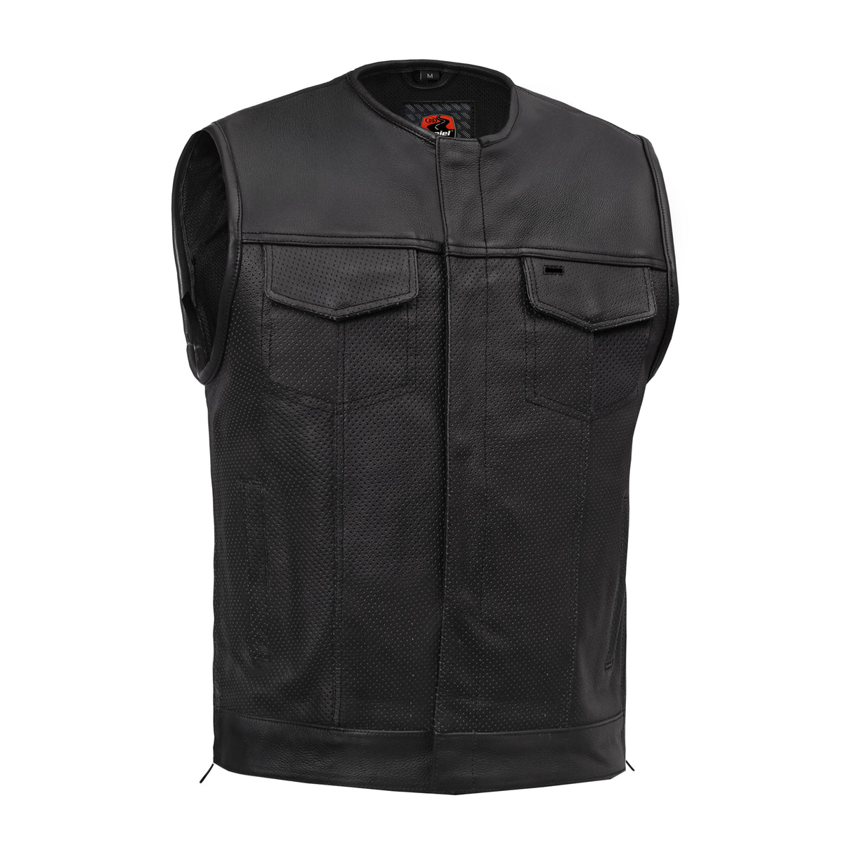 Blackbird™ Perforated Men's Motorcycle Leather Vest