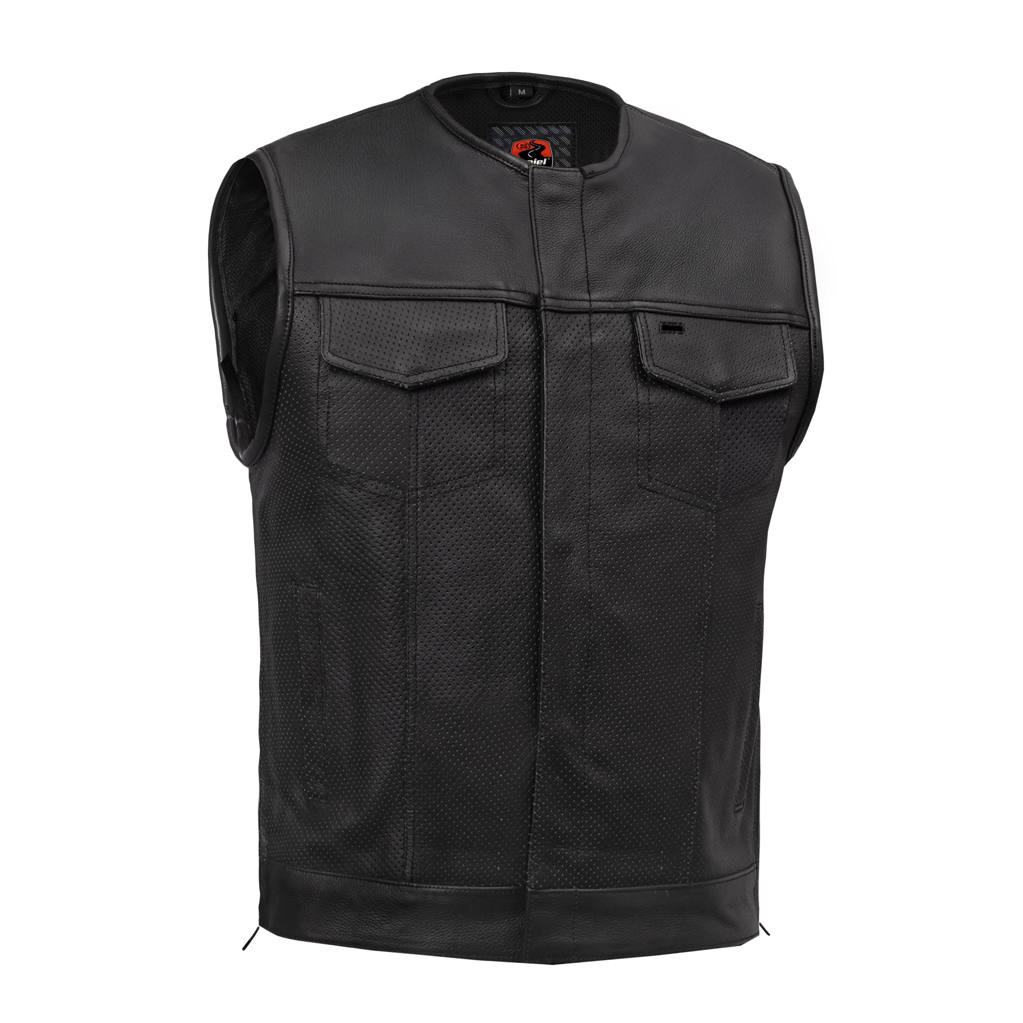 Blackbird™ Perforated Men's Motorcycle Leather Vest