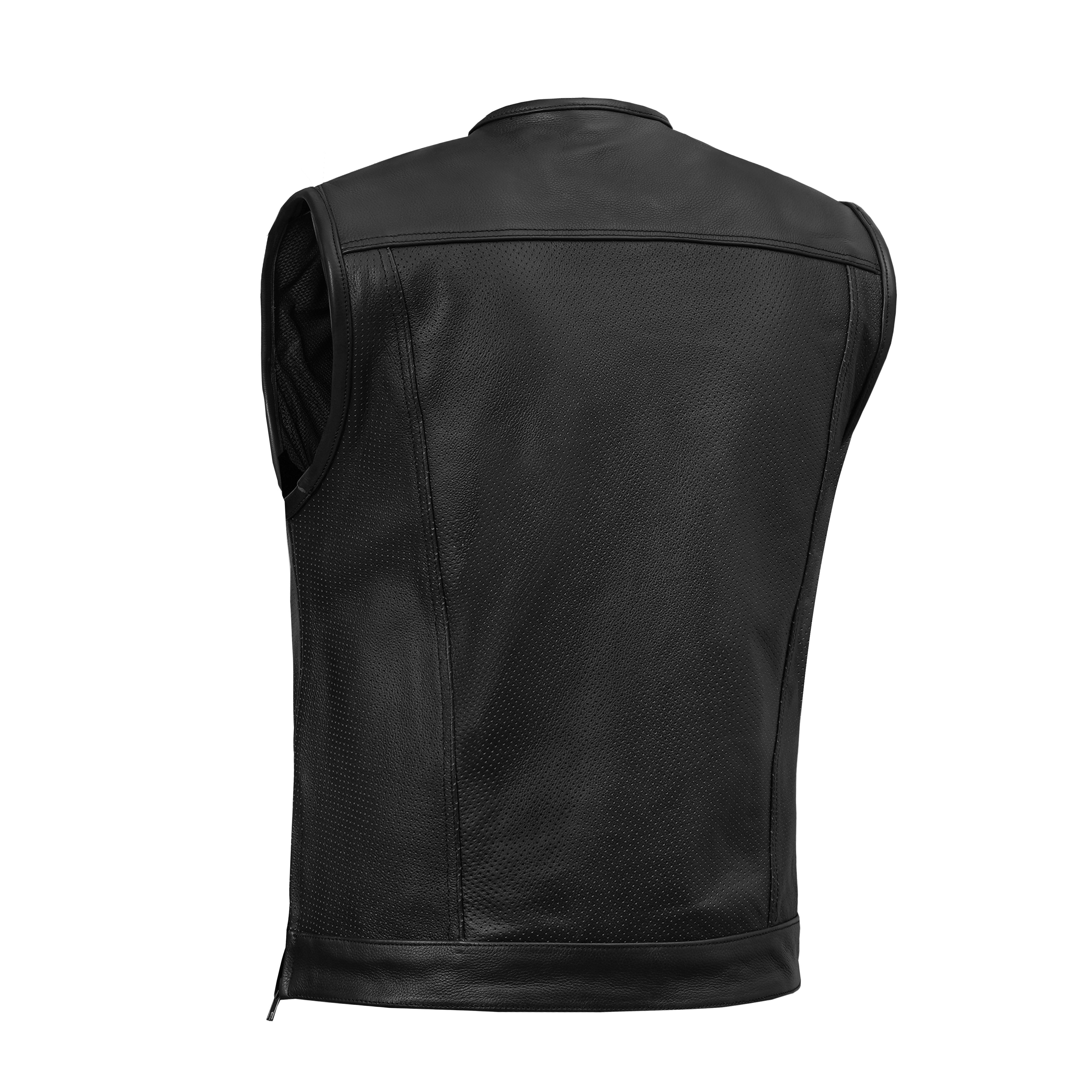 Blackbird™ Perforated Men's Motorcycle Leather Vest