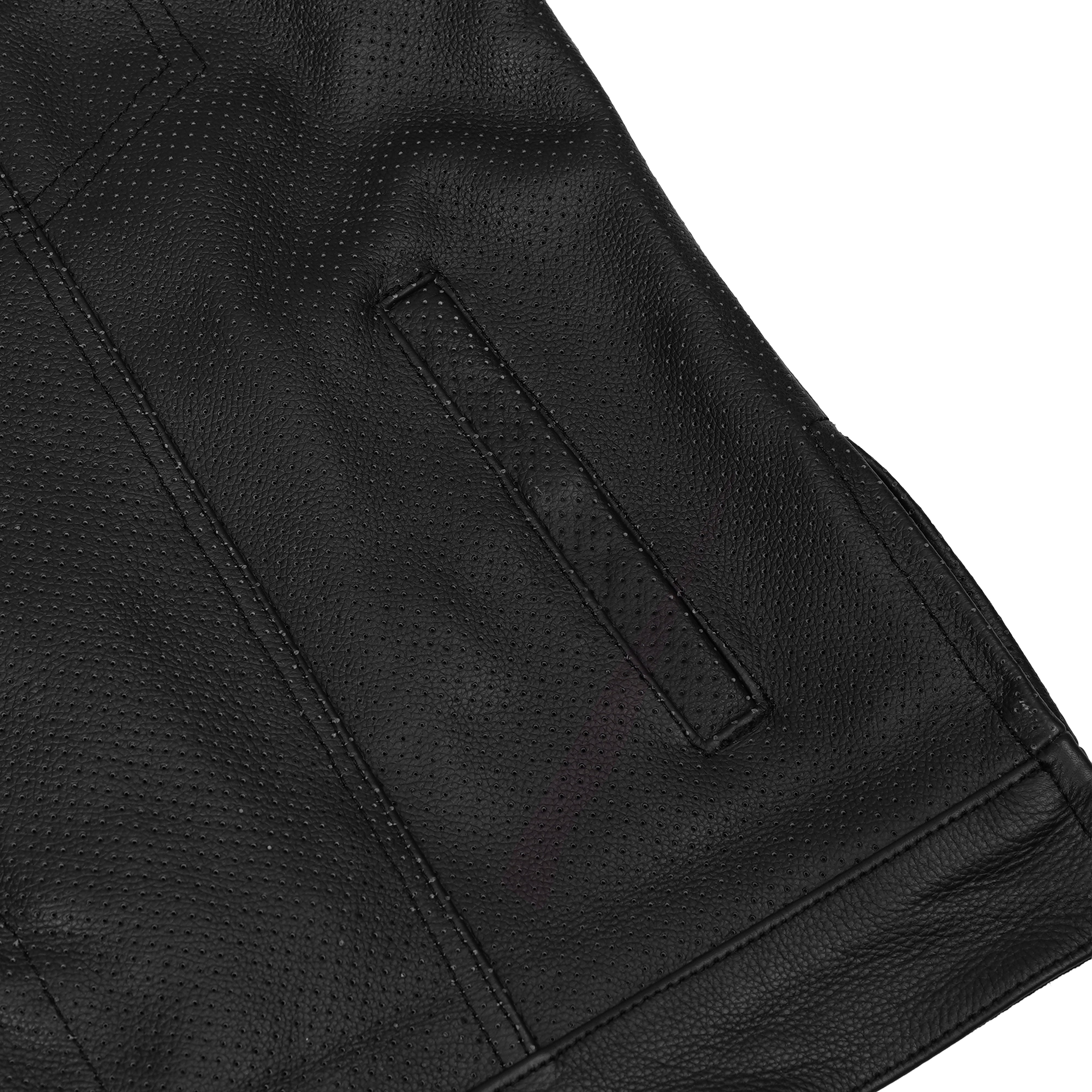 Blackbird™ Perforated Men's Motorcycle Leather Vest