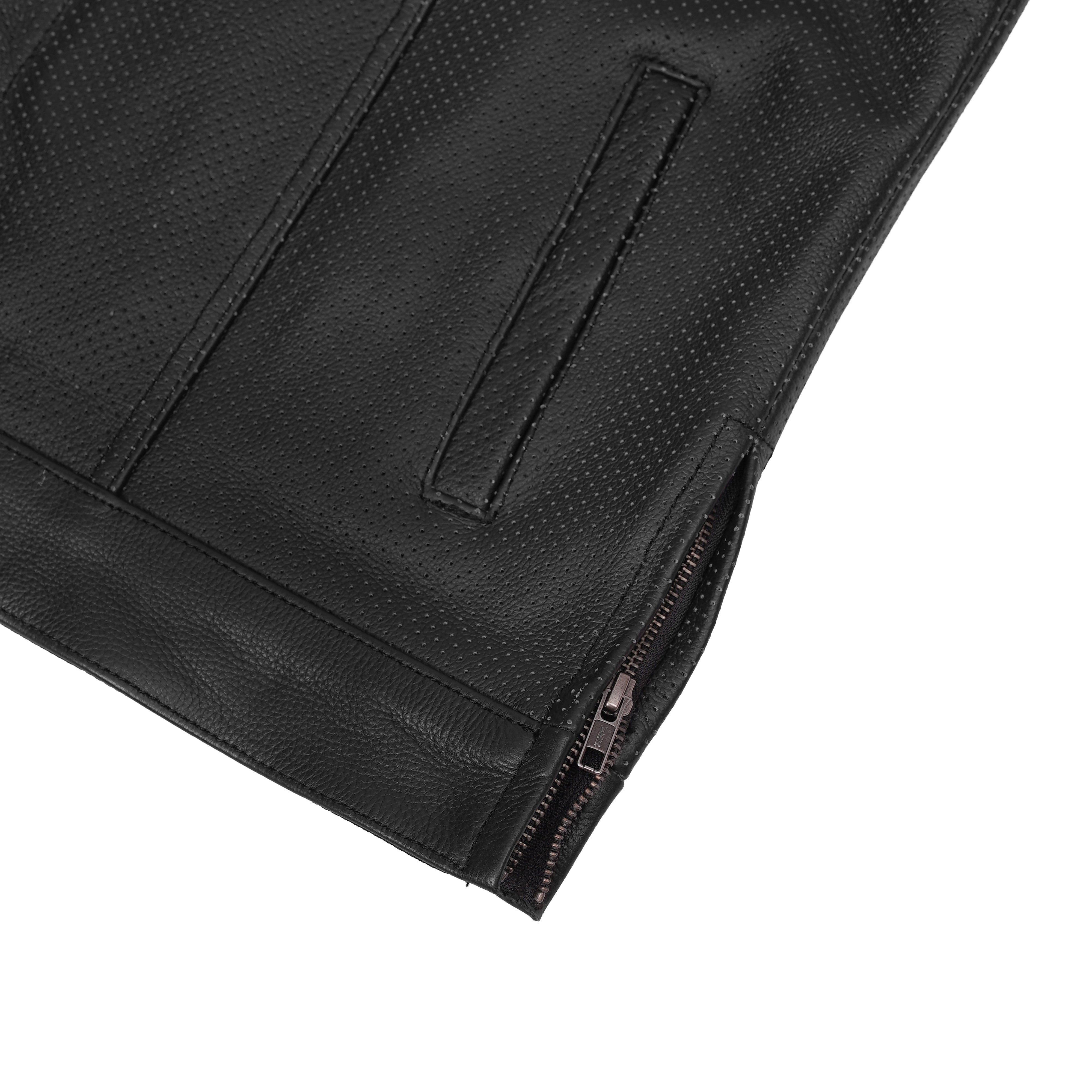 Blackbird™ Perforated Men's Motorcycle Leather Vest