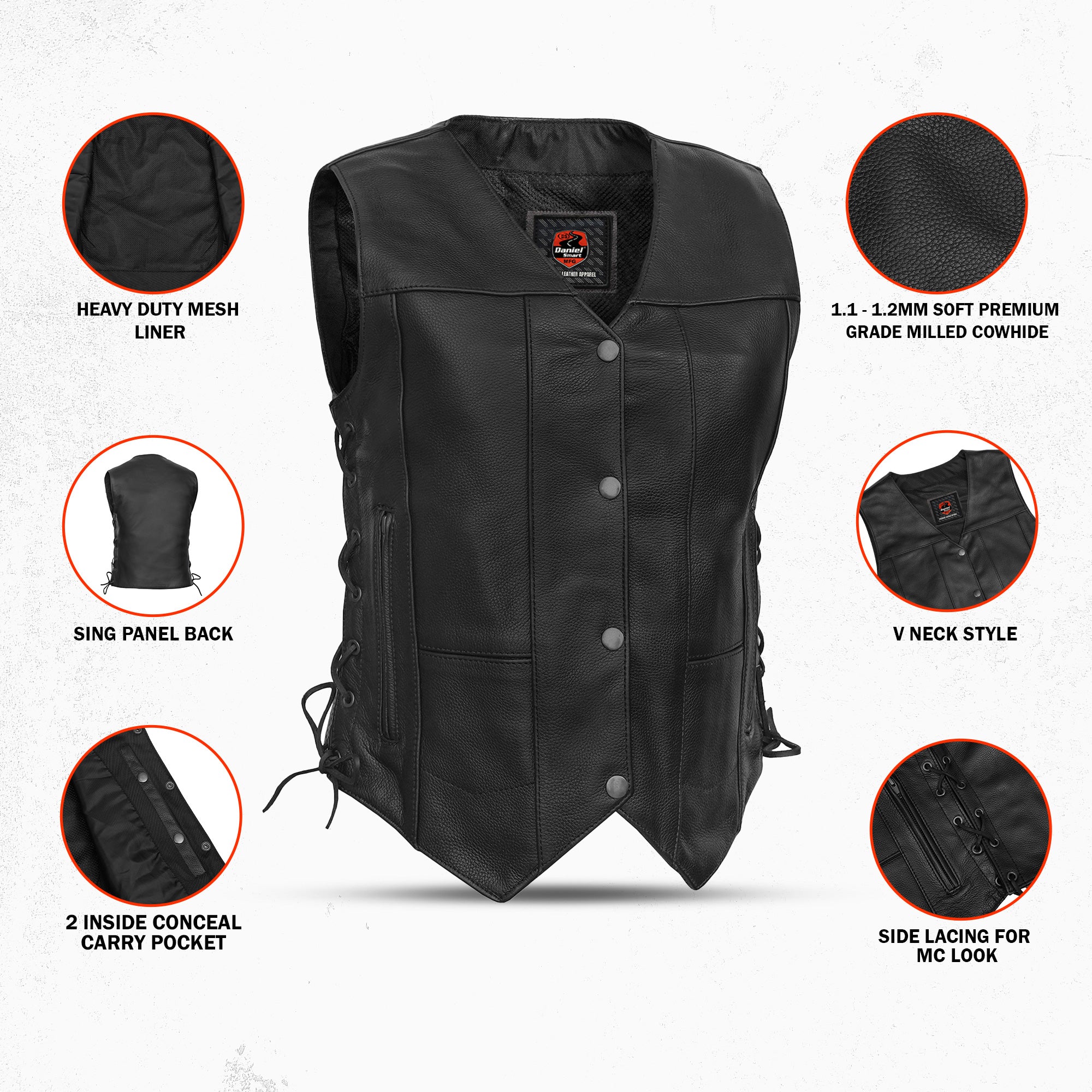 Revenge Ride Women's Leather Motorcycle Vest