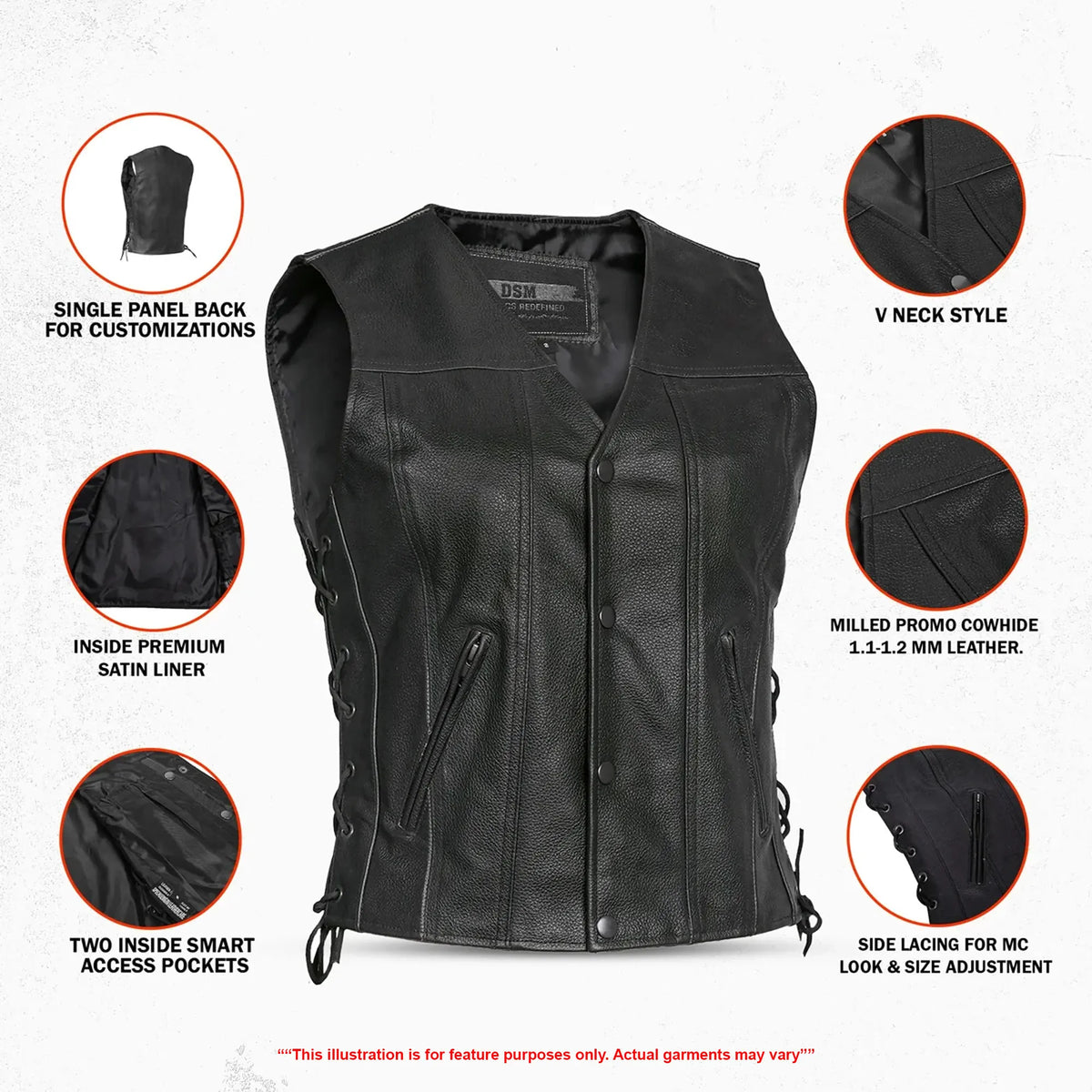 Her Miles™ Women's Leather Motorcycle Vest