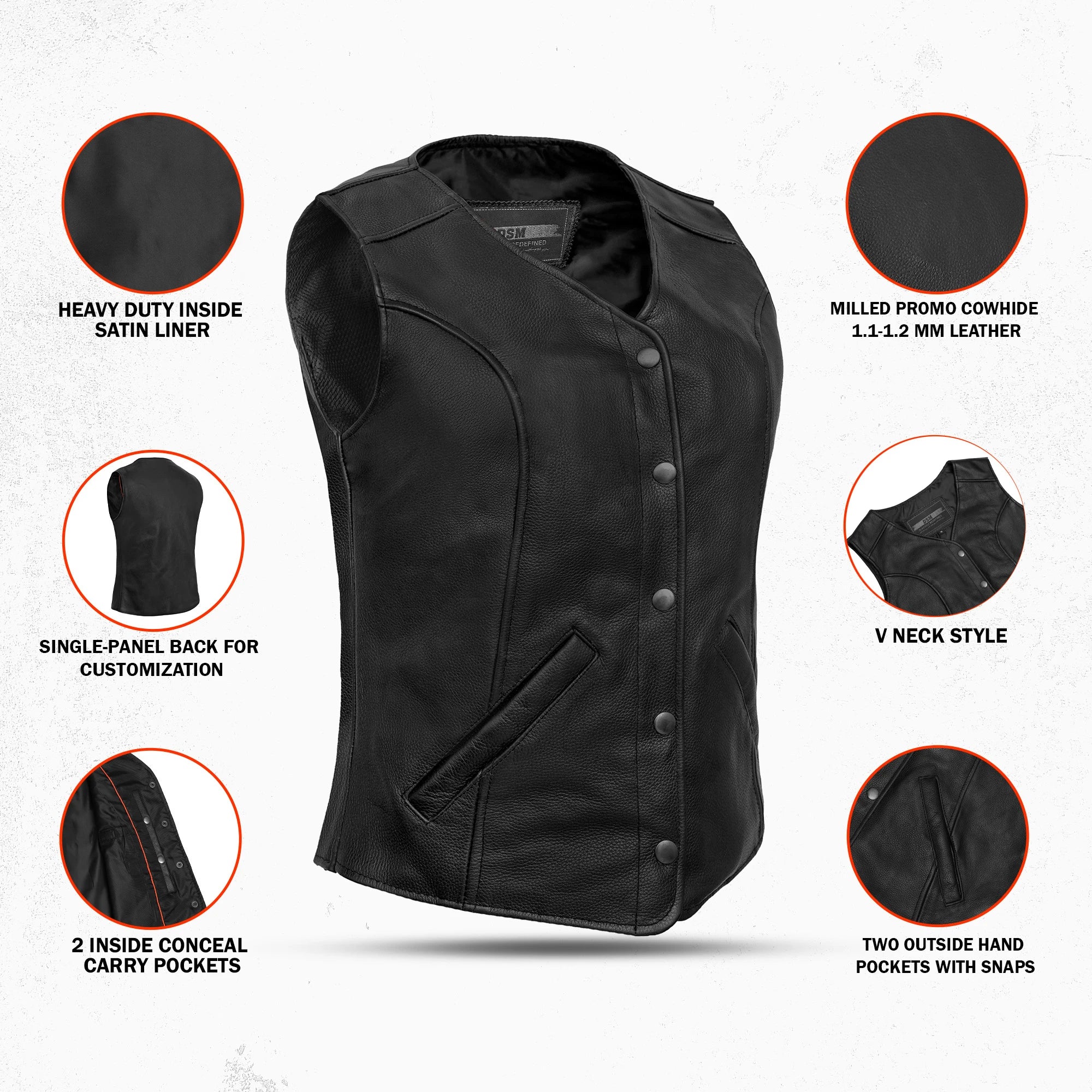 Glide™ Women's Leather Motorcycle Vest