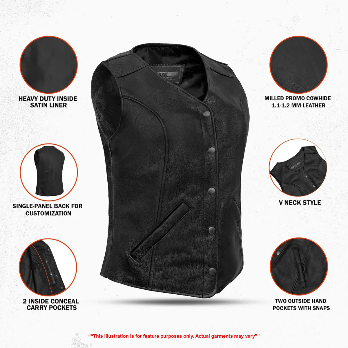 Glide™ Women's Leather Motorcycle Vest