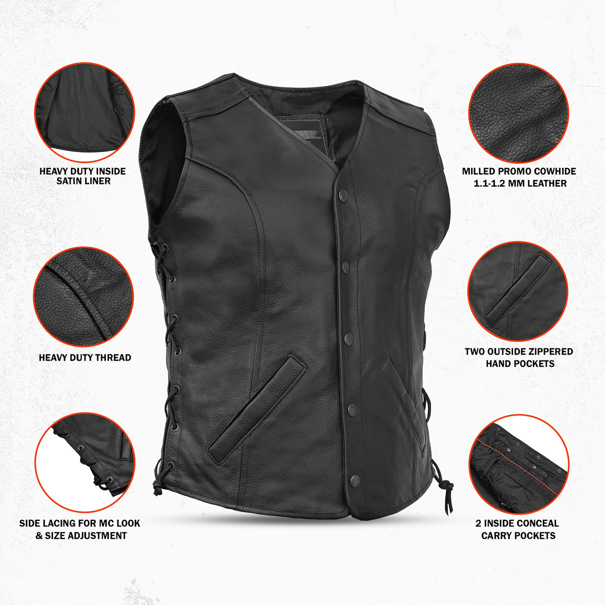 Lacera™ Women's Leather Motorcycle Vest
