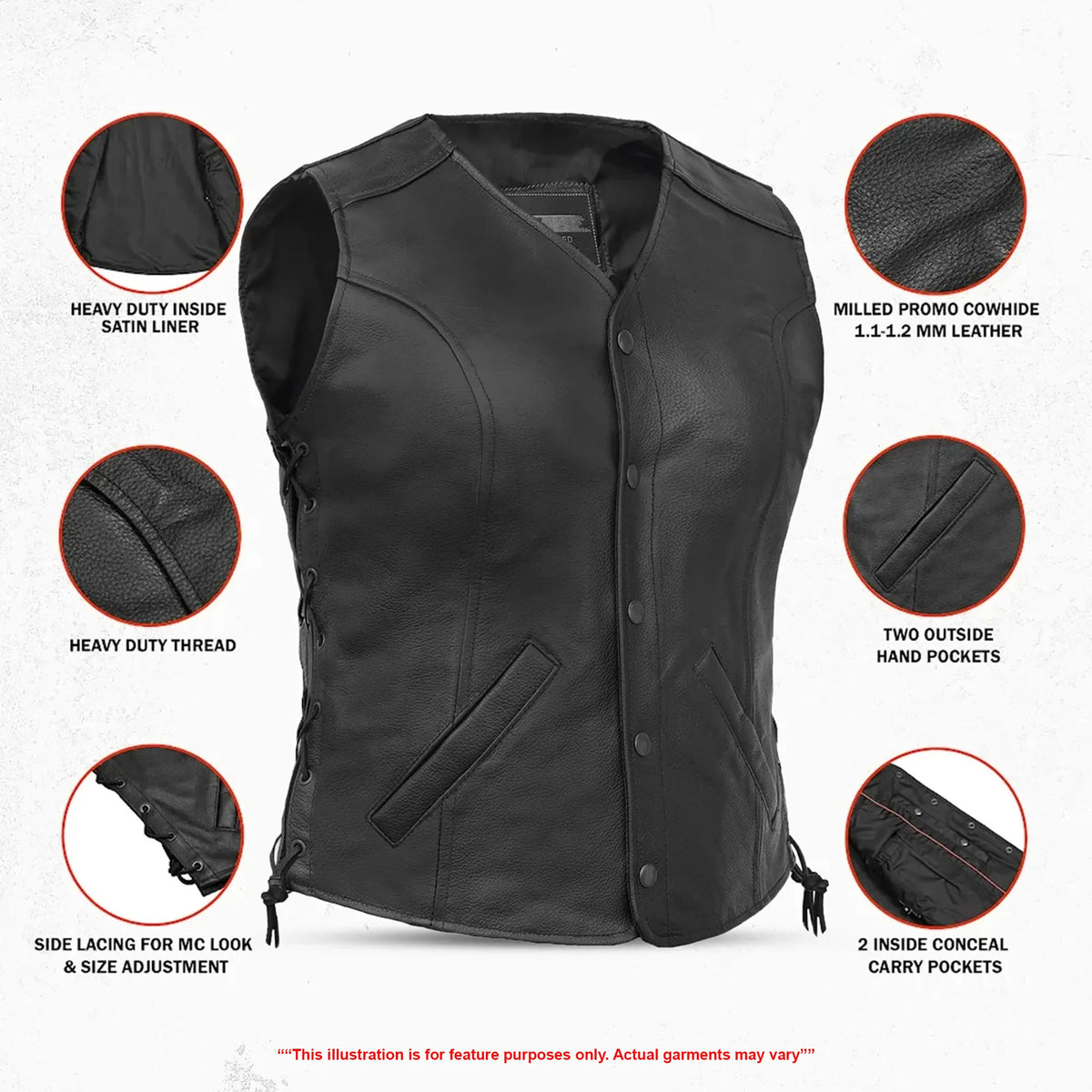 Lacera™ Women's Leather Motorcycle Vest