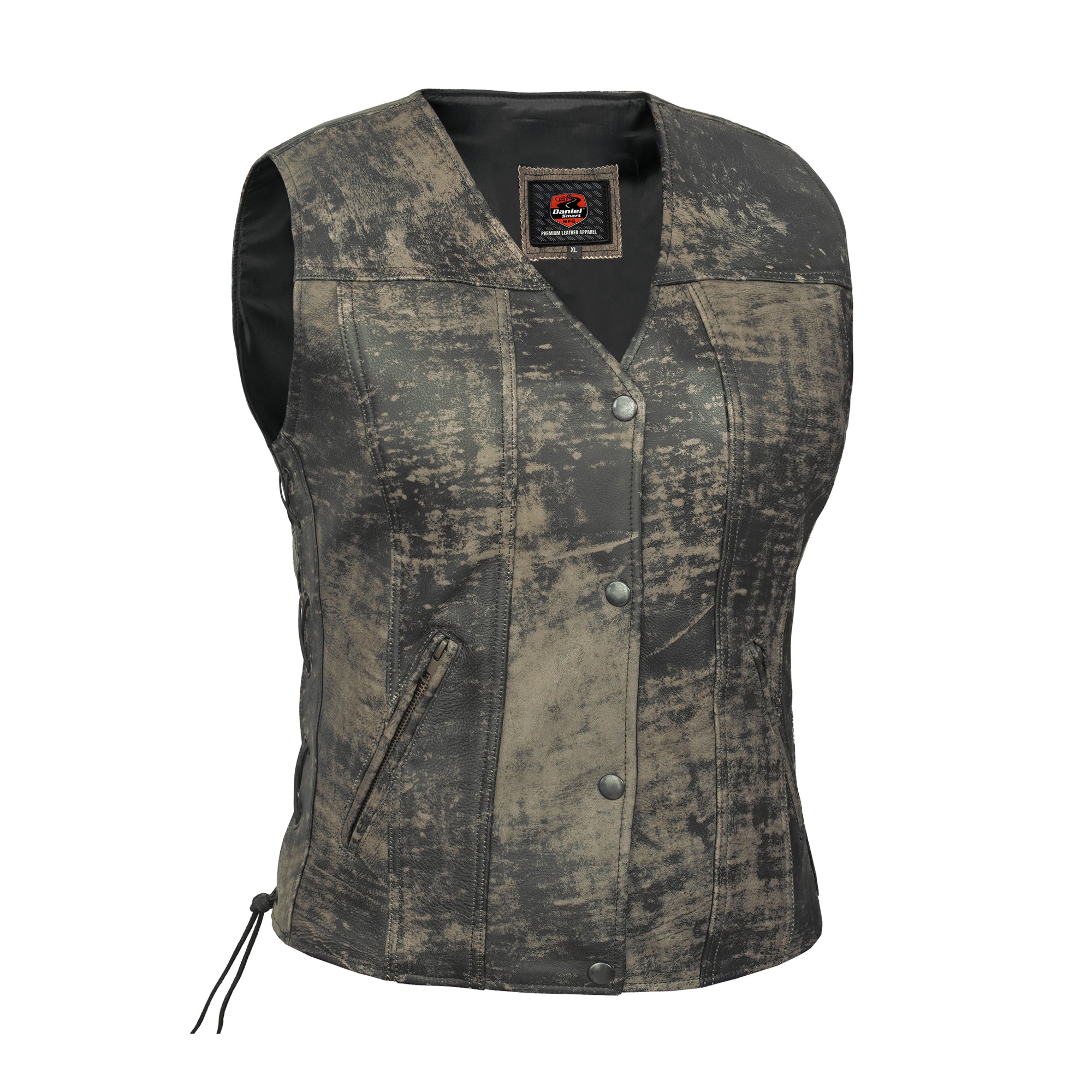 Oak Women's Leather Motorcycle Vest