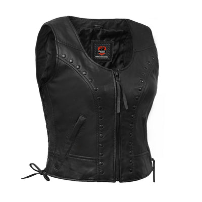 Pitter™ Women's Leather Motorcycle Vest