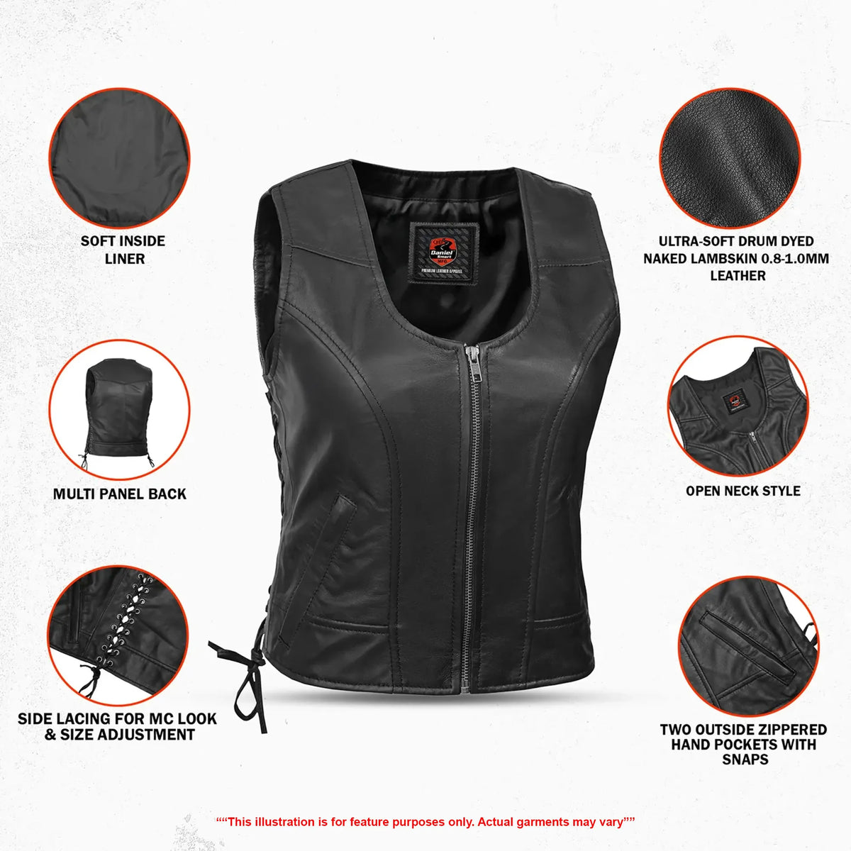 Feather - Women's Leather Motorcycle Vest