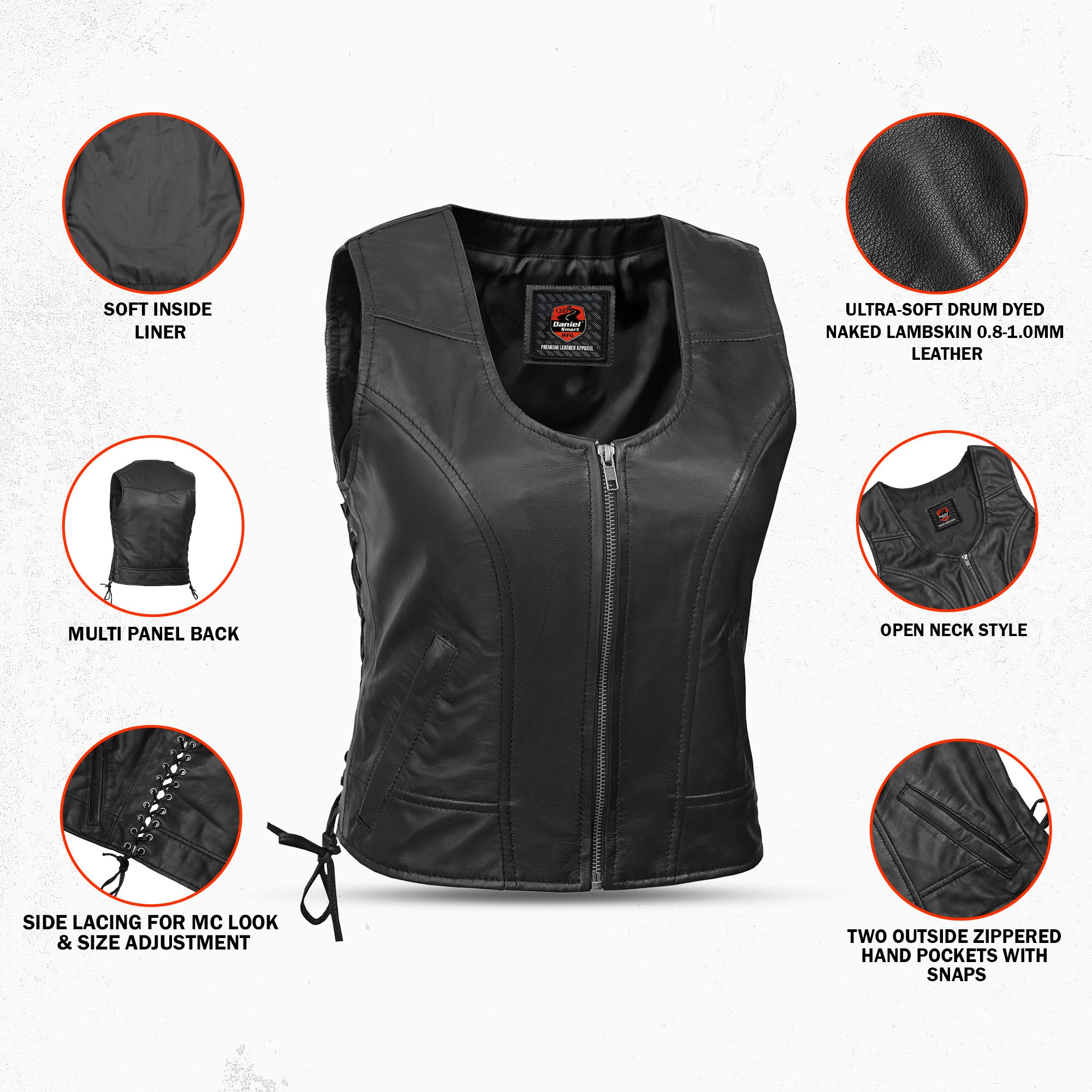 Feather - Women's Leather Motorcycle Vest