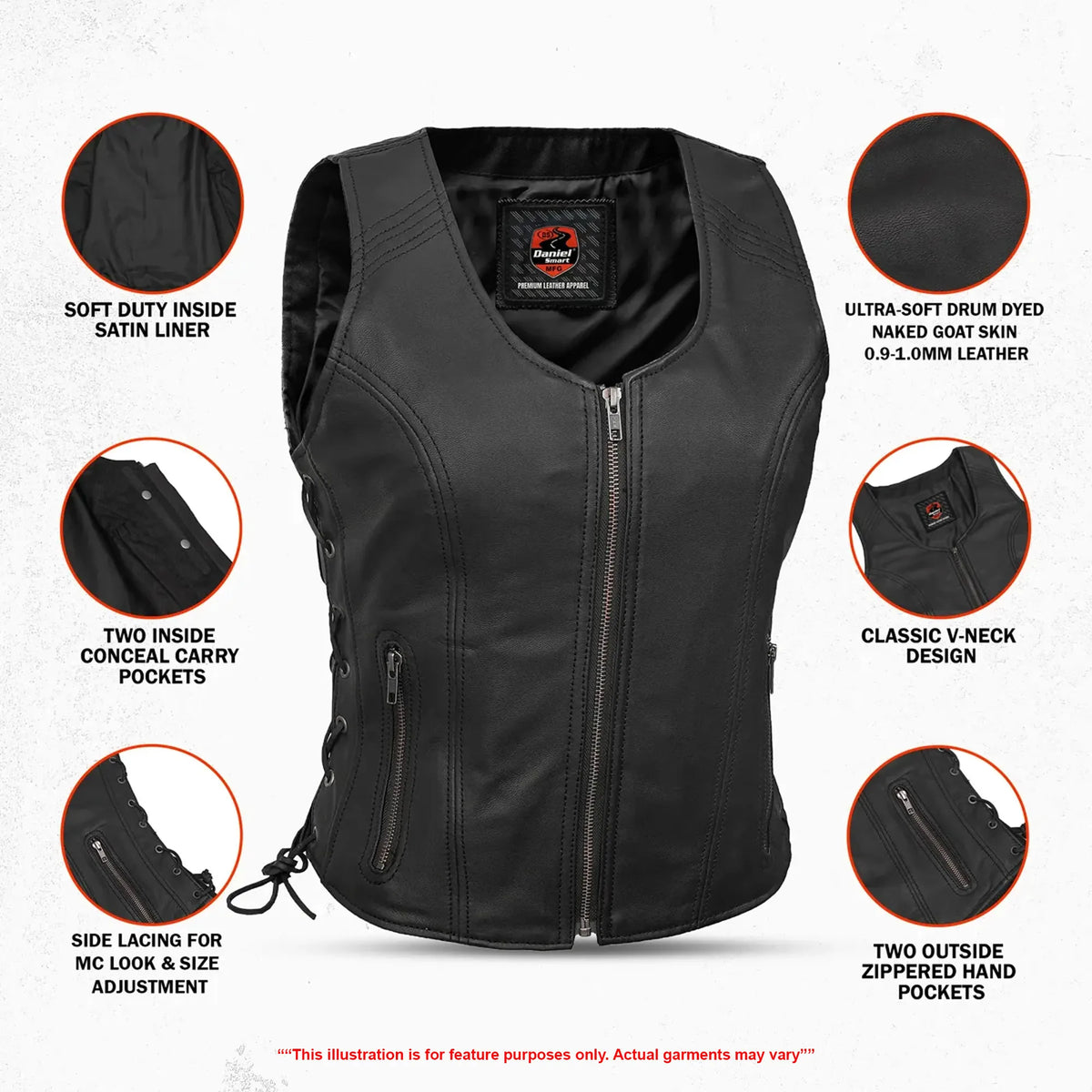 Bombshell Women's Leather Motorcycle Vest