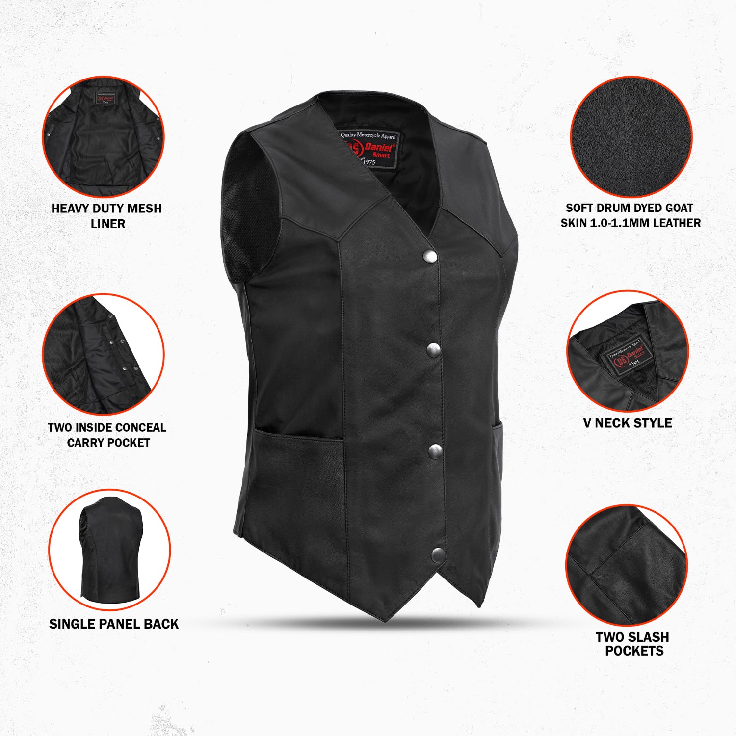 Timeless Women's Leather Motorcycle Vest