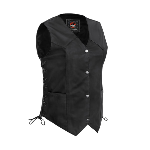 Women's Classic Side Lace Vest - Daniel Smart Mfg