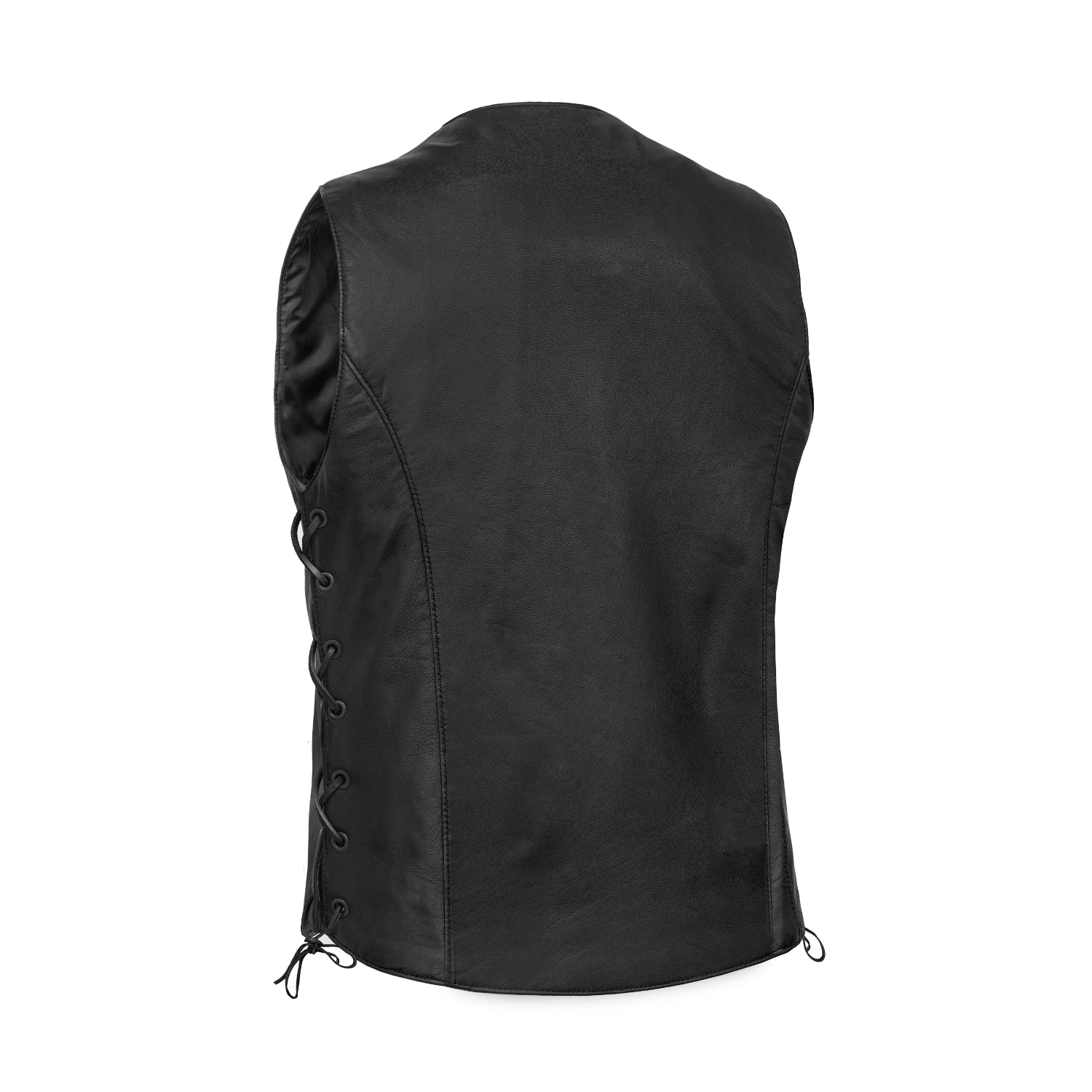 Women's Classic Side Lace Leather Motorcycle Vest