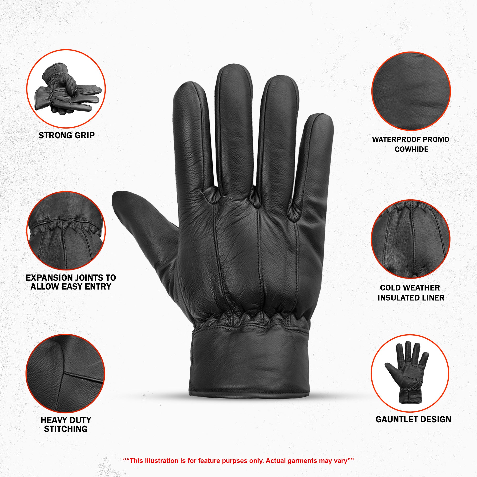 FrostGuard Pro Men's Gauntlet Motorcycle Gloves
