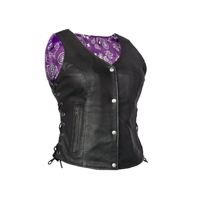 Miss Miles™ Women's Leather Motorcycle Vest
