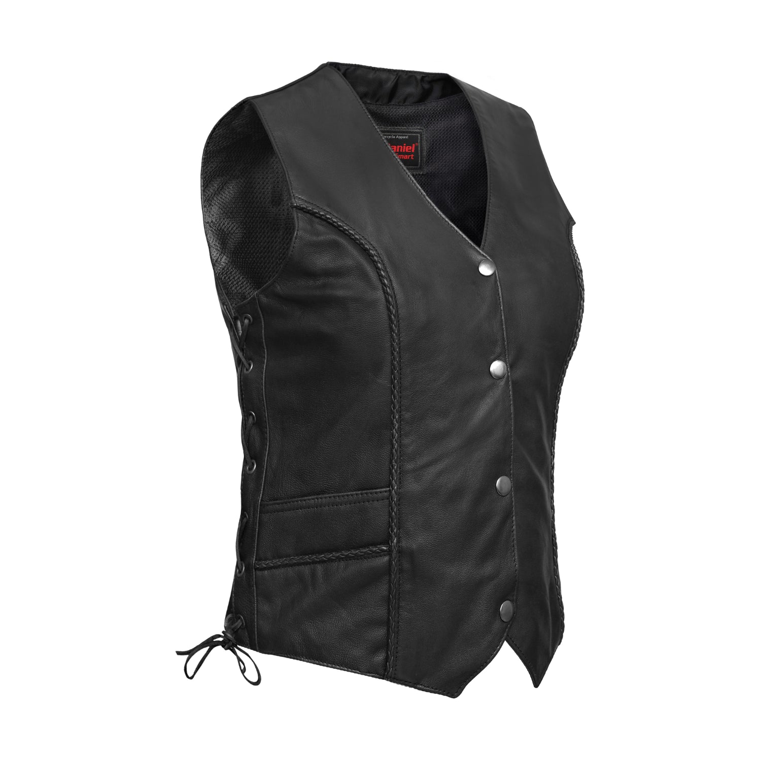 Braid Women's Leather Motorcycle Vest