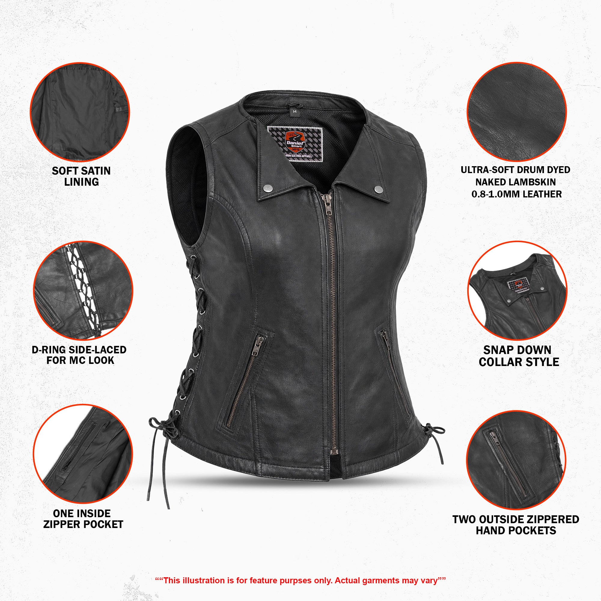 Fashionista Women's Leather Motorcycle Vest