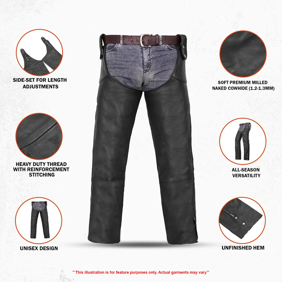 Highway Howler Unisex Motorcycle Leather Chaps