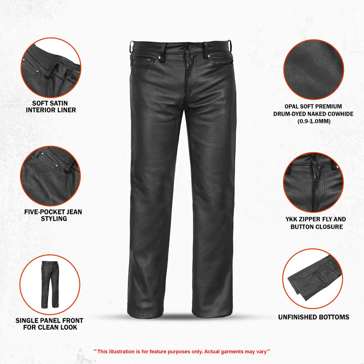 Twin Thunder Men's Motorcycle Leather Pants