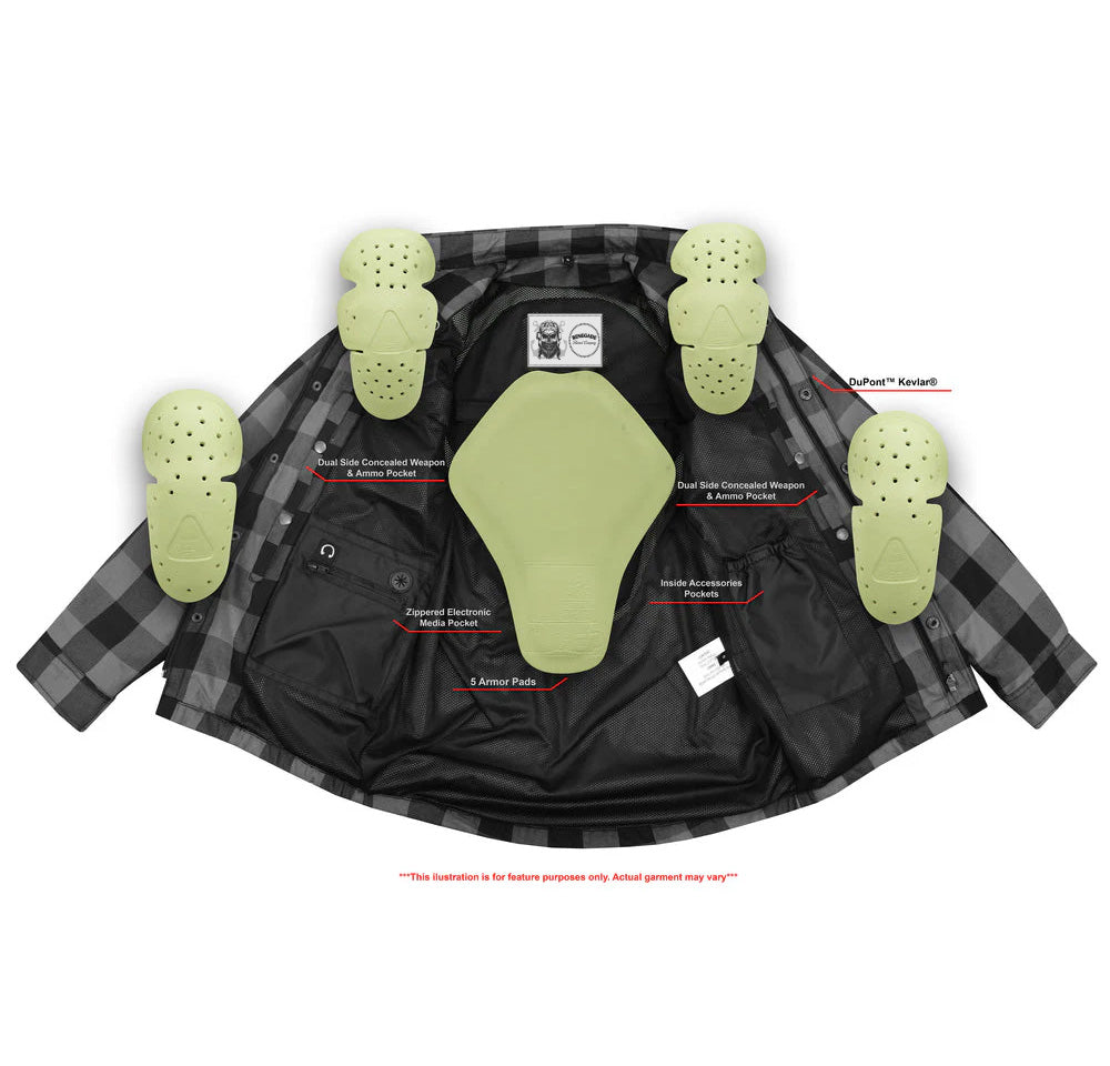 Armored Men's Motorcycle Flannel Shirts
