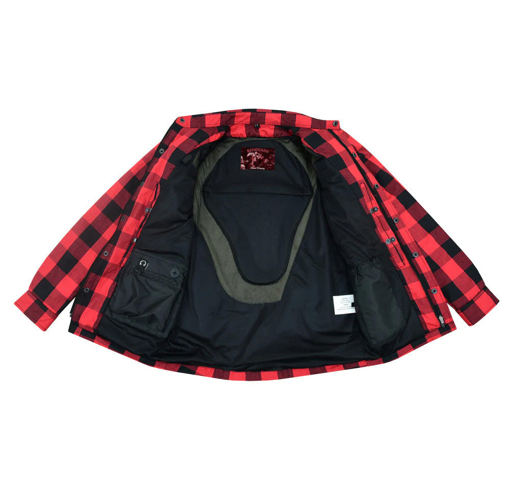 Armored Men's Motorcycle Flannel Shirts