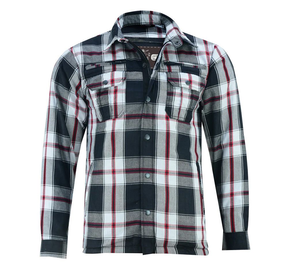 DS4672 Armored Flannel Shirt - Black, White & Red