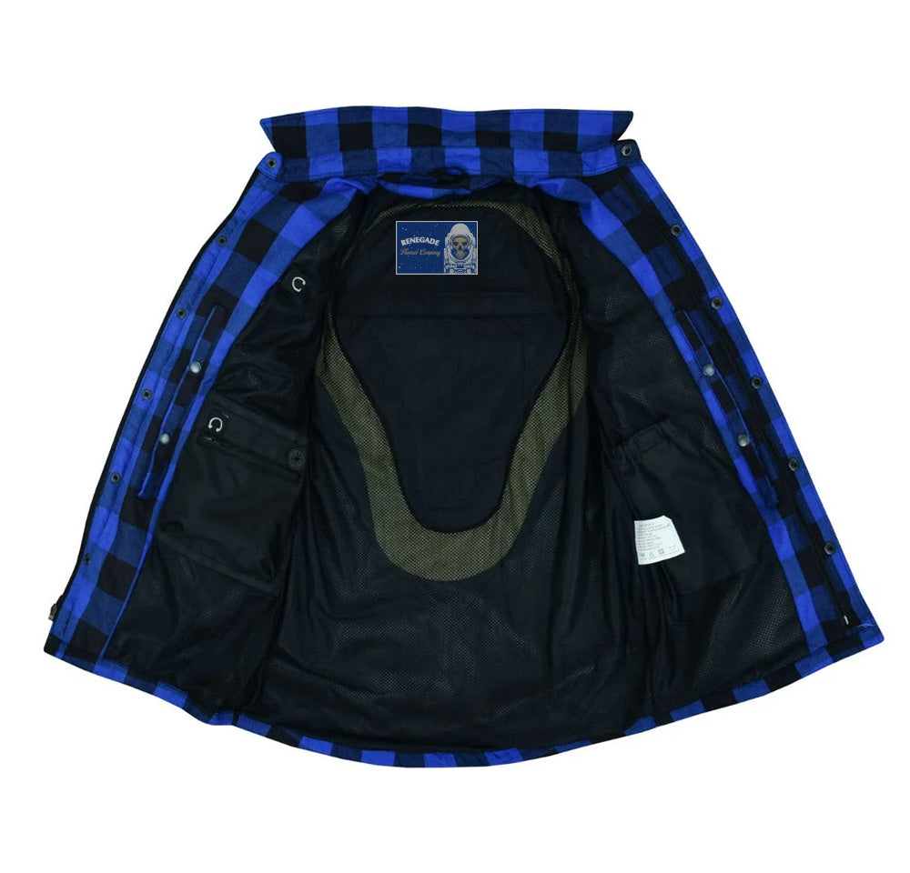 Armored Men's Motorcycle Flannel Shirts