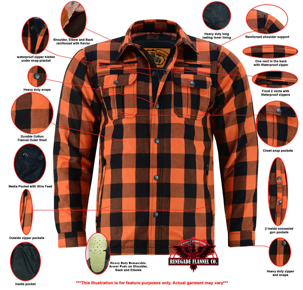 DS4675 Armored Flannel Shirt - Orange