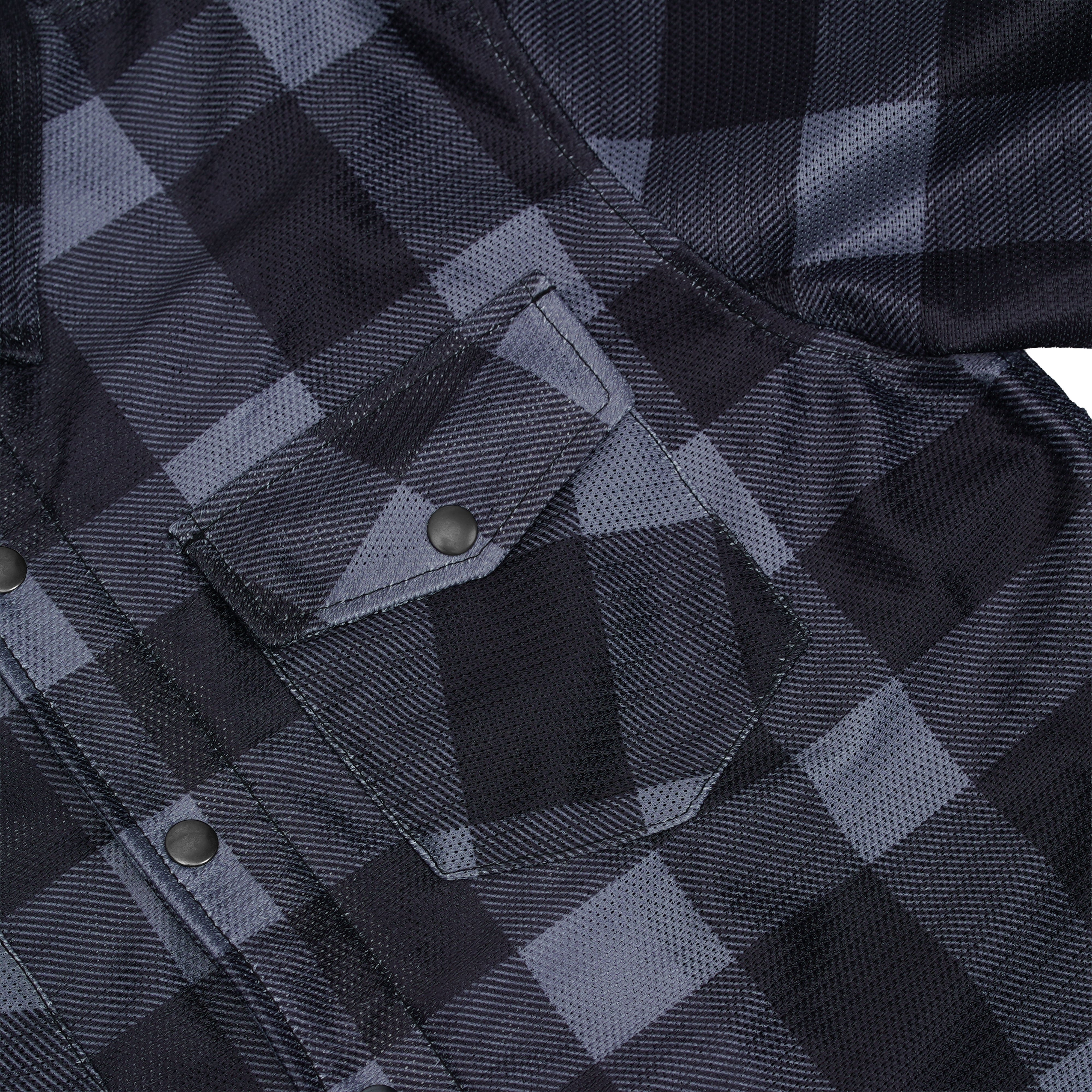 Moss Creek - Men's Mesh Armored Motorcycle Flannel Shirt - Gray & Black