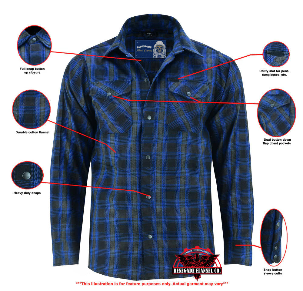 DS4681 Flannel Shirt - Daze Blue and Black