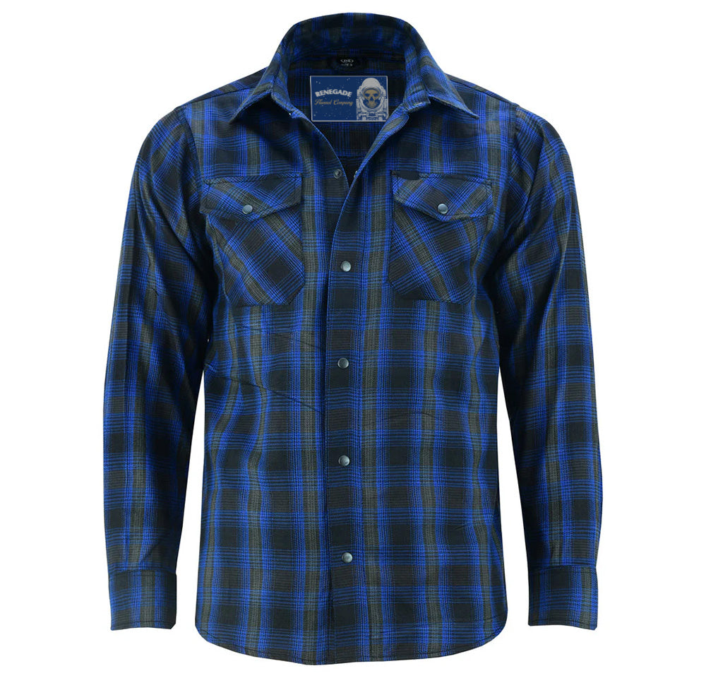 DS4681 Flannel Shirt - Daze Blue and Black