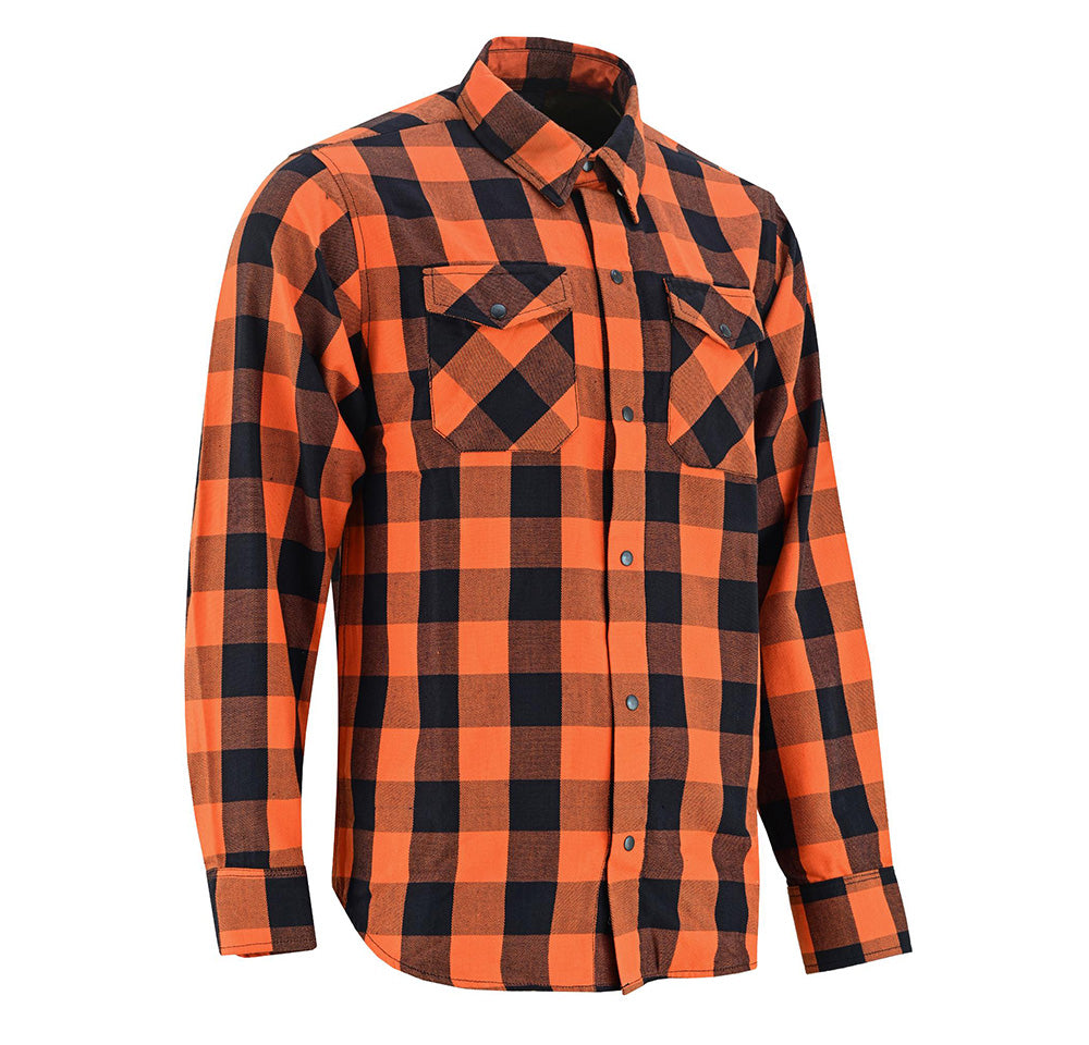 DS4684 Flannel Shirt - Orange and Black