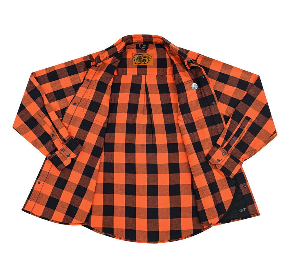 DS4684 Flannel Shirt - Orange and Black