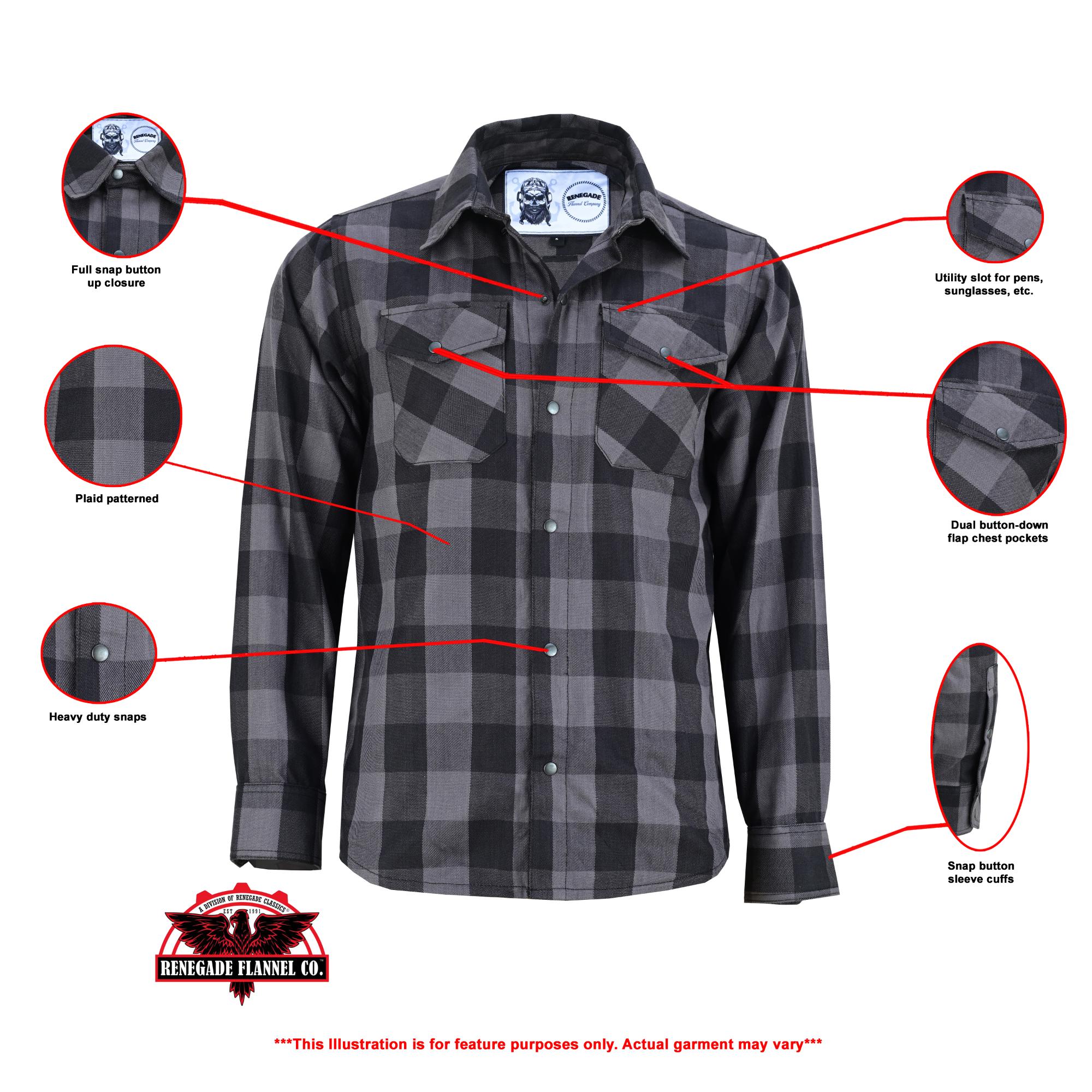 DS4685 Flannel Shirt - Gray and Black