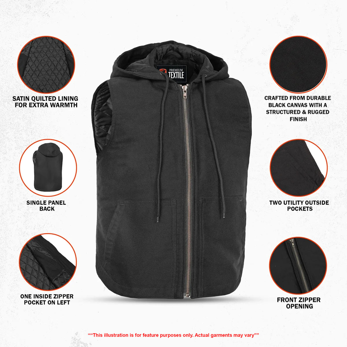 Strive - Men’s Textile Vest Hoodie