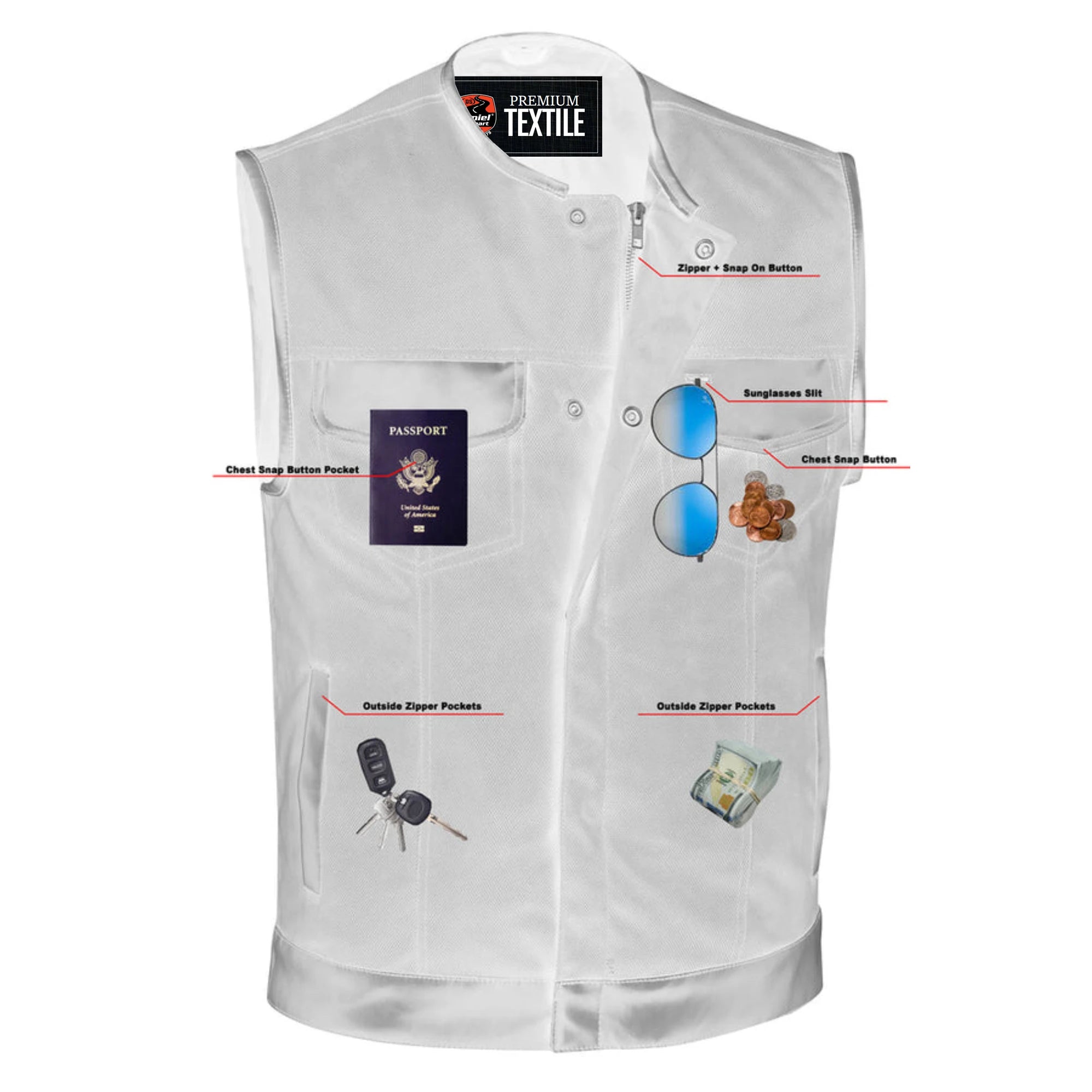 Nightangle Men's Textile Motorcycle Vest
