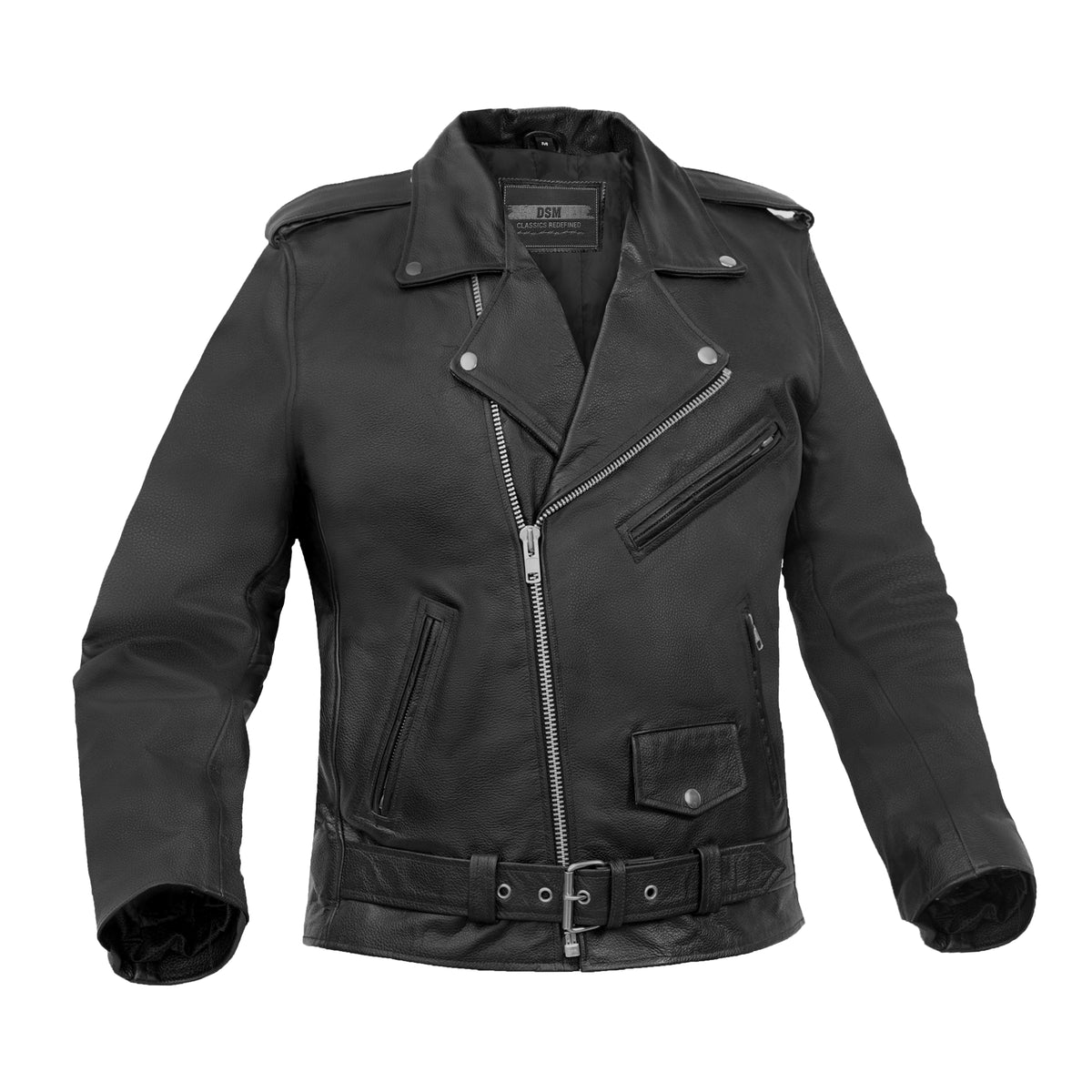 Vintara™ Men's Leather Motorcycle Jacket – Classic & Bold
