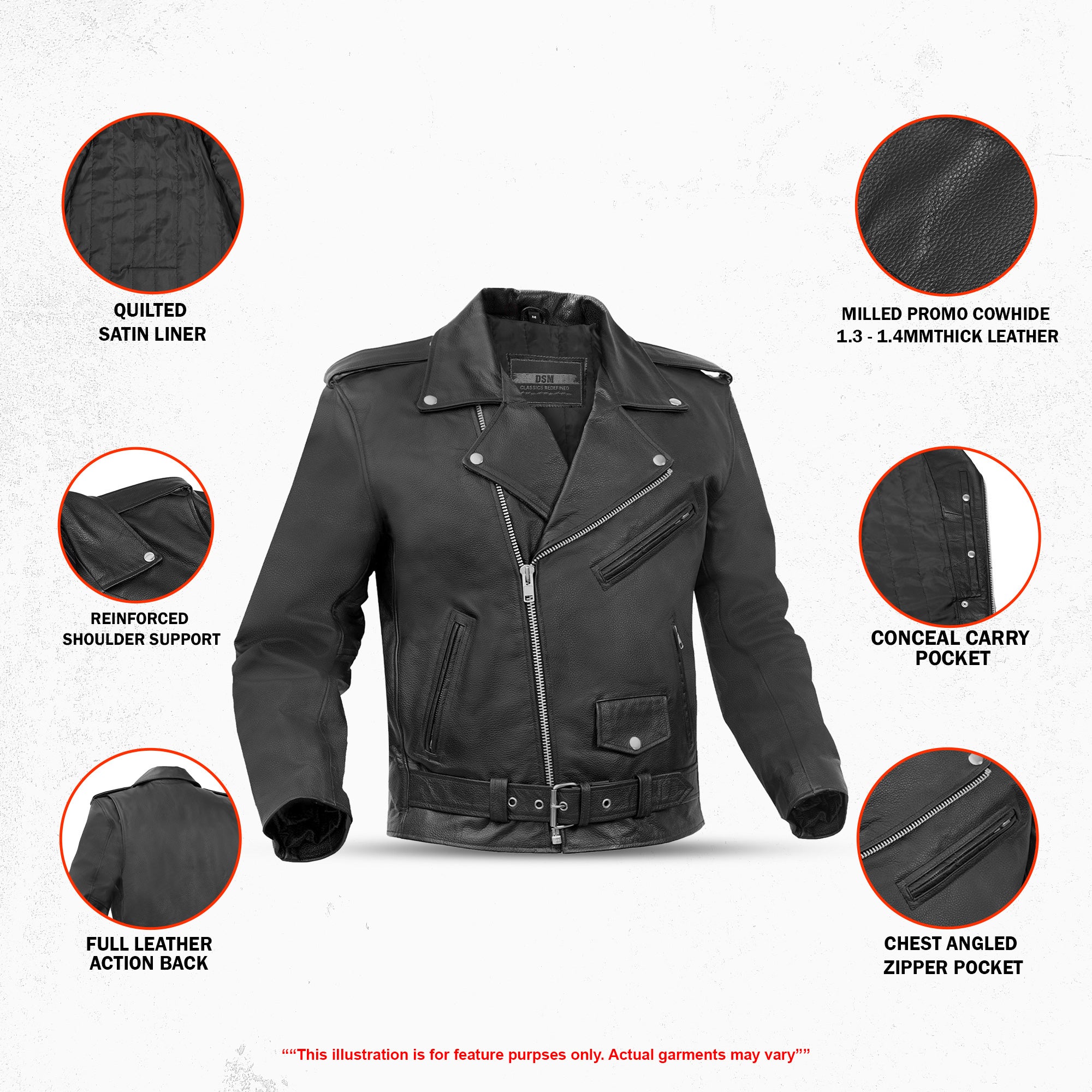 Vintara™ Men's Leather Motorcycle Jacket