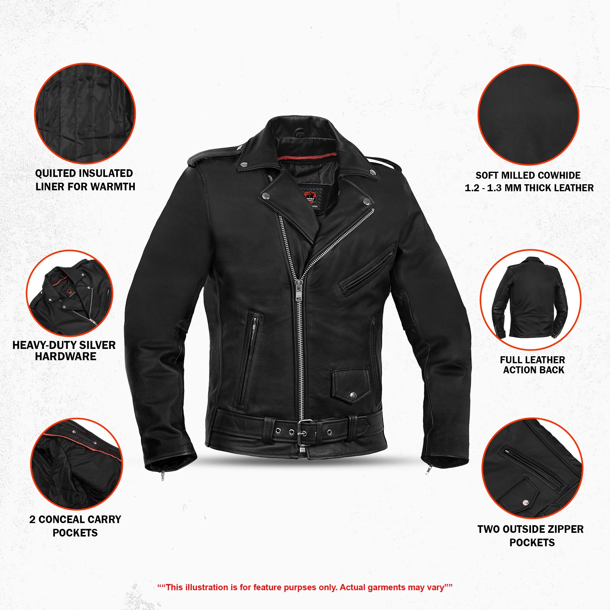 Road Titan™ Men's Leather Motorcycle Jacket