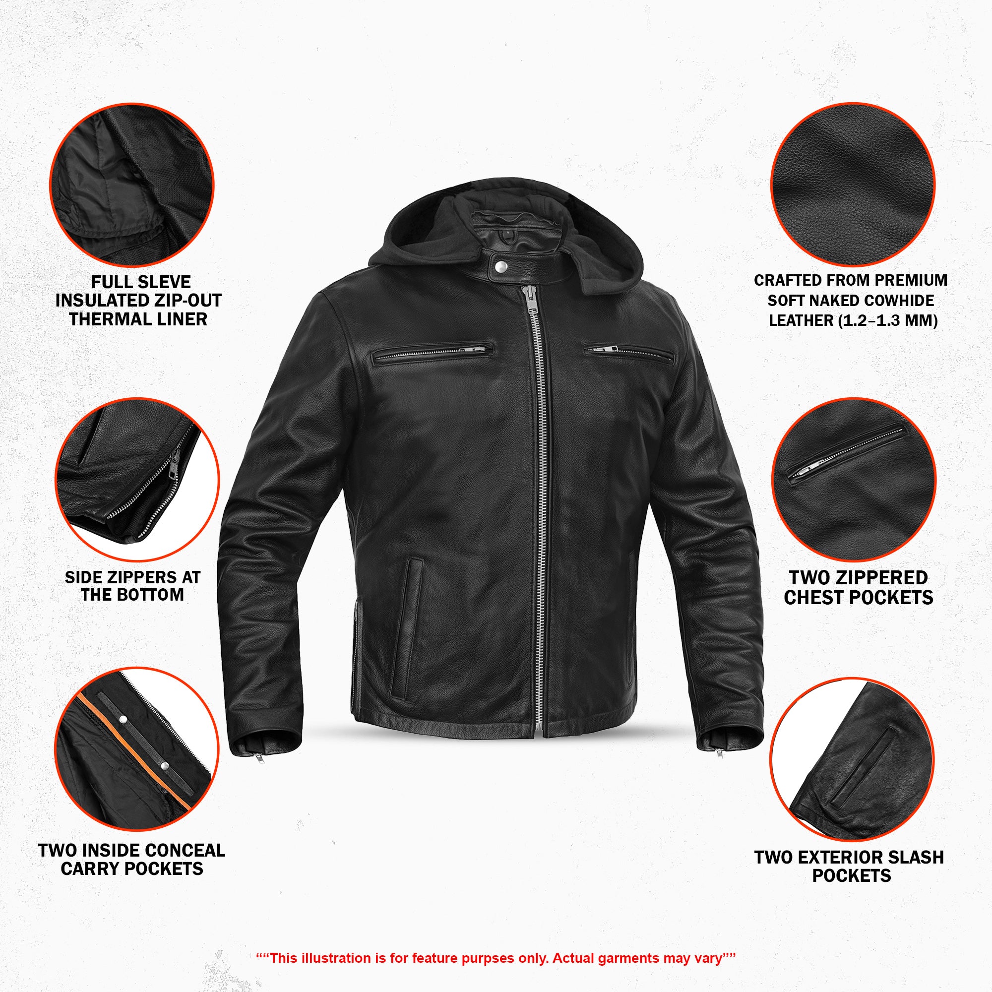 Stormhawk™ Men's Leather Motorcycle Jacket